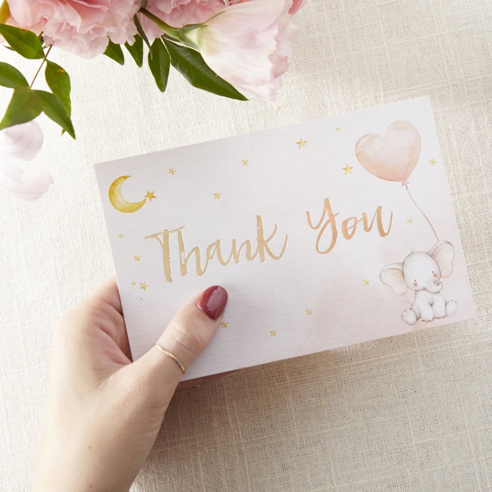 Kate Aspen&#xAE; Pink Elephant Baby Shower Invitation &#x26; Thank You Card Bundle