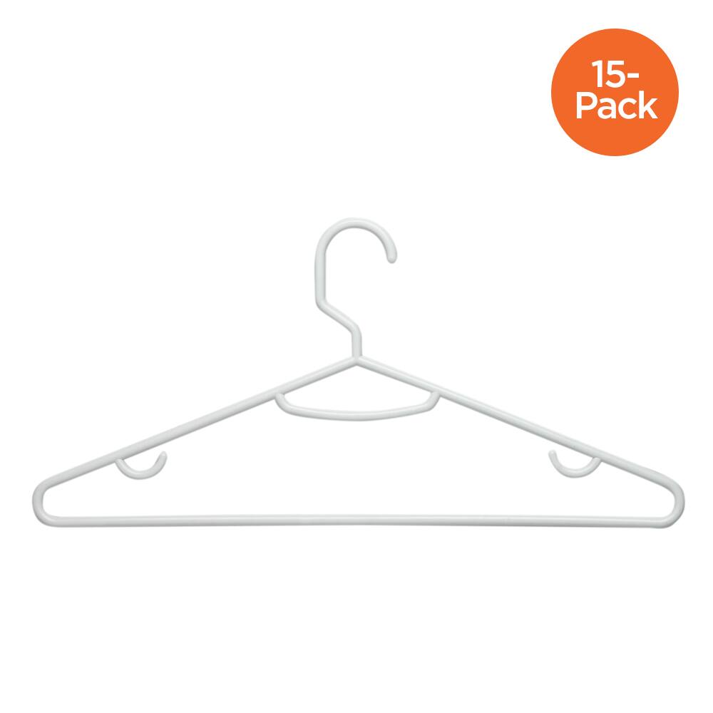 Honey Can Do White Recycled Plastic Hangers, 15ct.