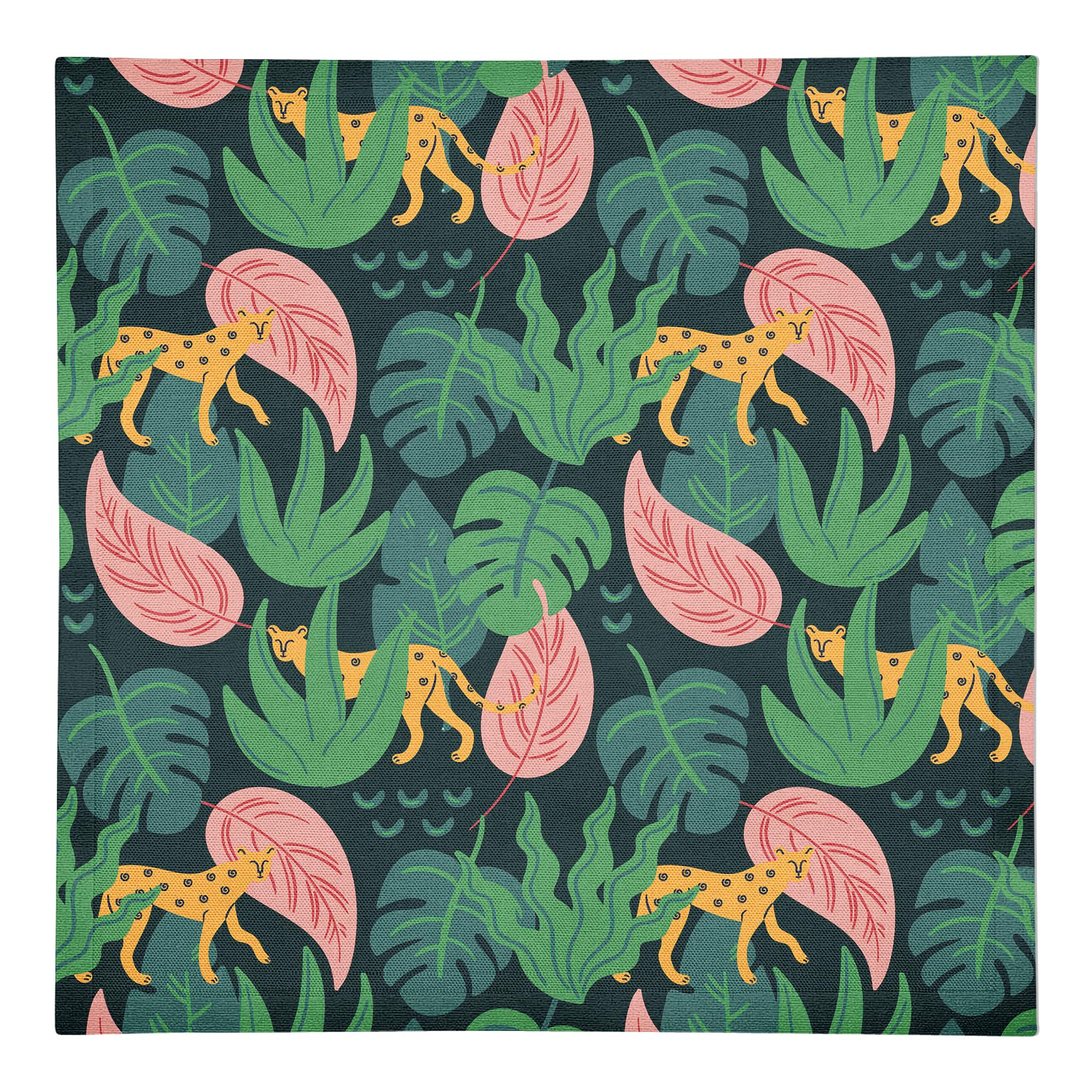 Tropical Cheetahs 10" x 10" Cotton Twill Napkin