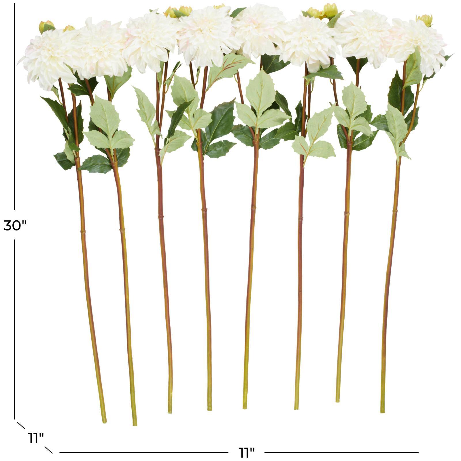30&#x22; White Dahlia Artificial Flower Stem, 8ct.