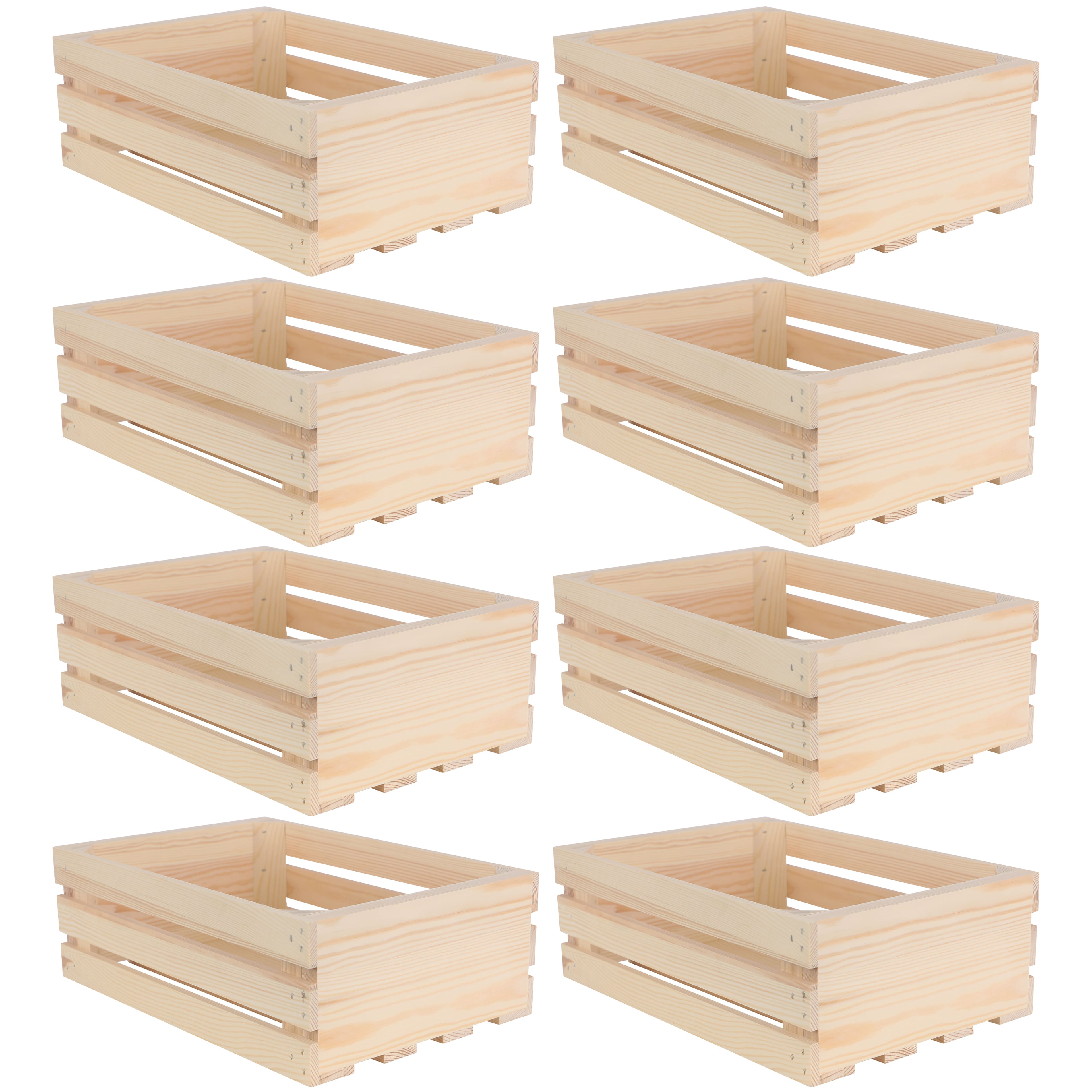 8 Pack: 14&#x22; x 9&#x22; Wood Crate with Reinforced Corners by Make Market&#xAE;