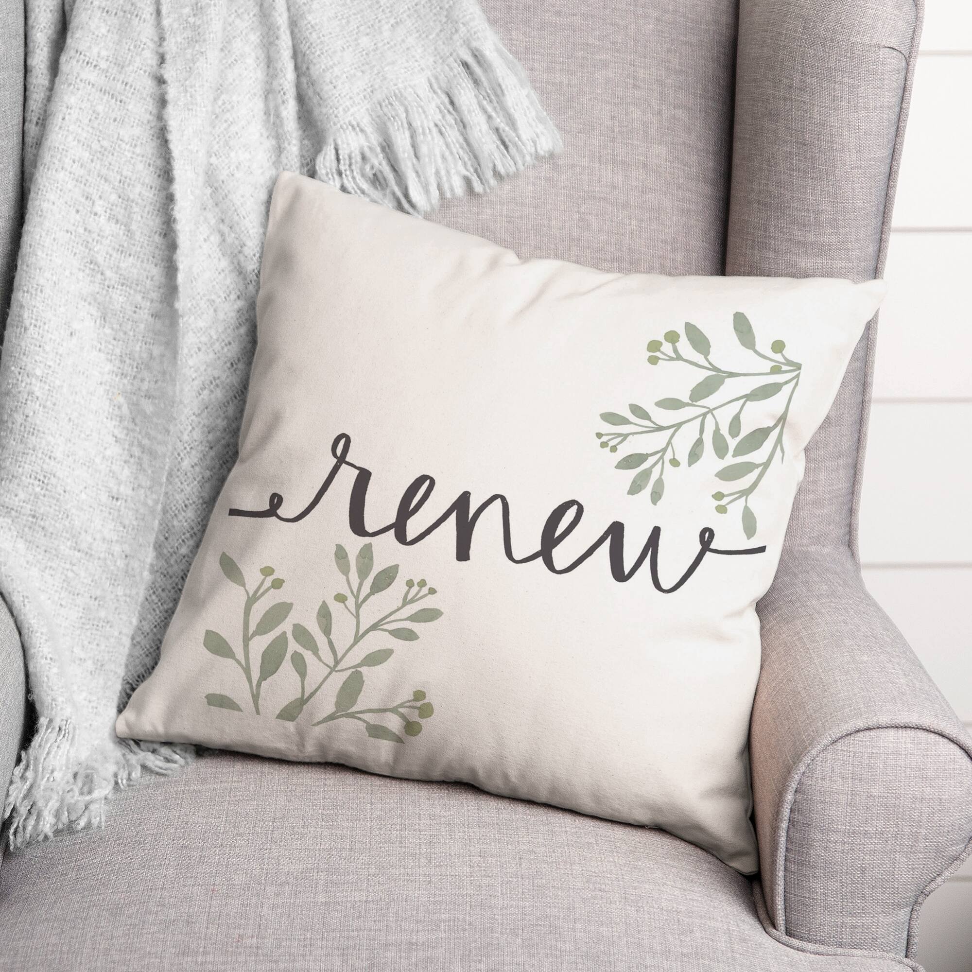 Renew Floral 18" x 18" Throw Pillow