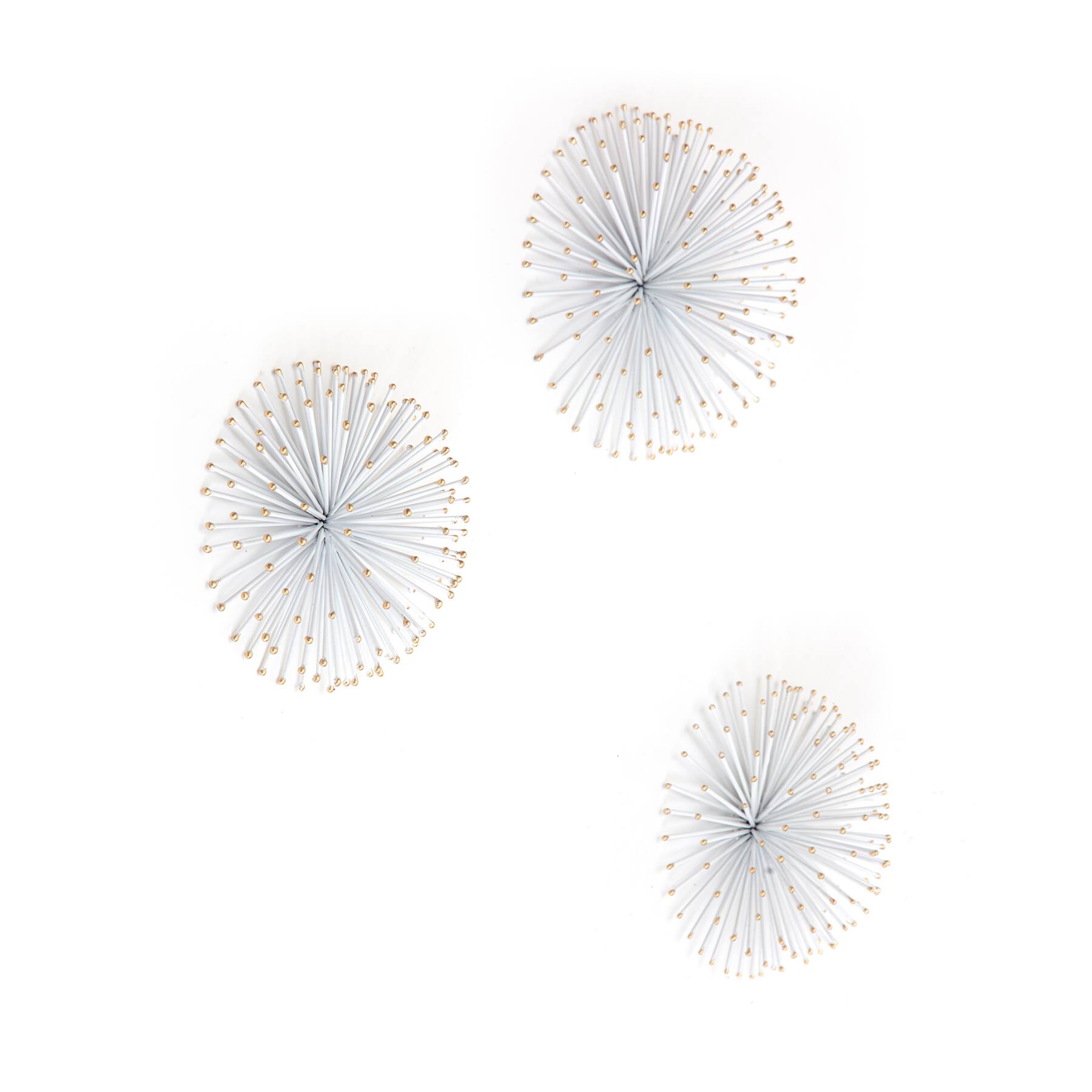 Habitat Decor White &#x26; Gold Starburst Metal Wall Art Set 