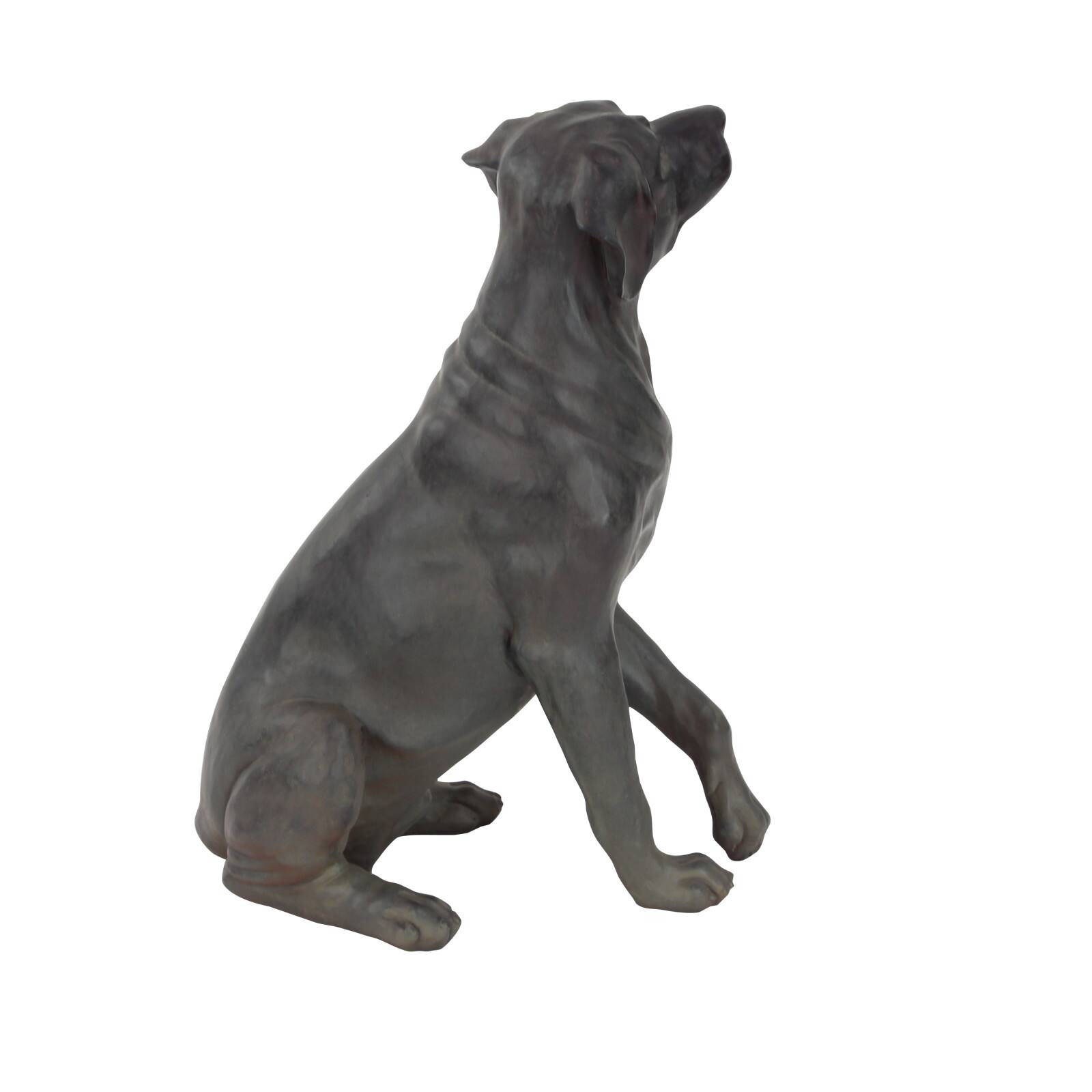 20&#x22; Brown Traditional Polystone Dog Sculpture