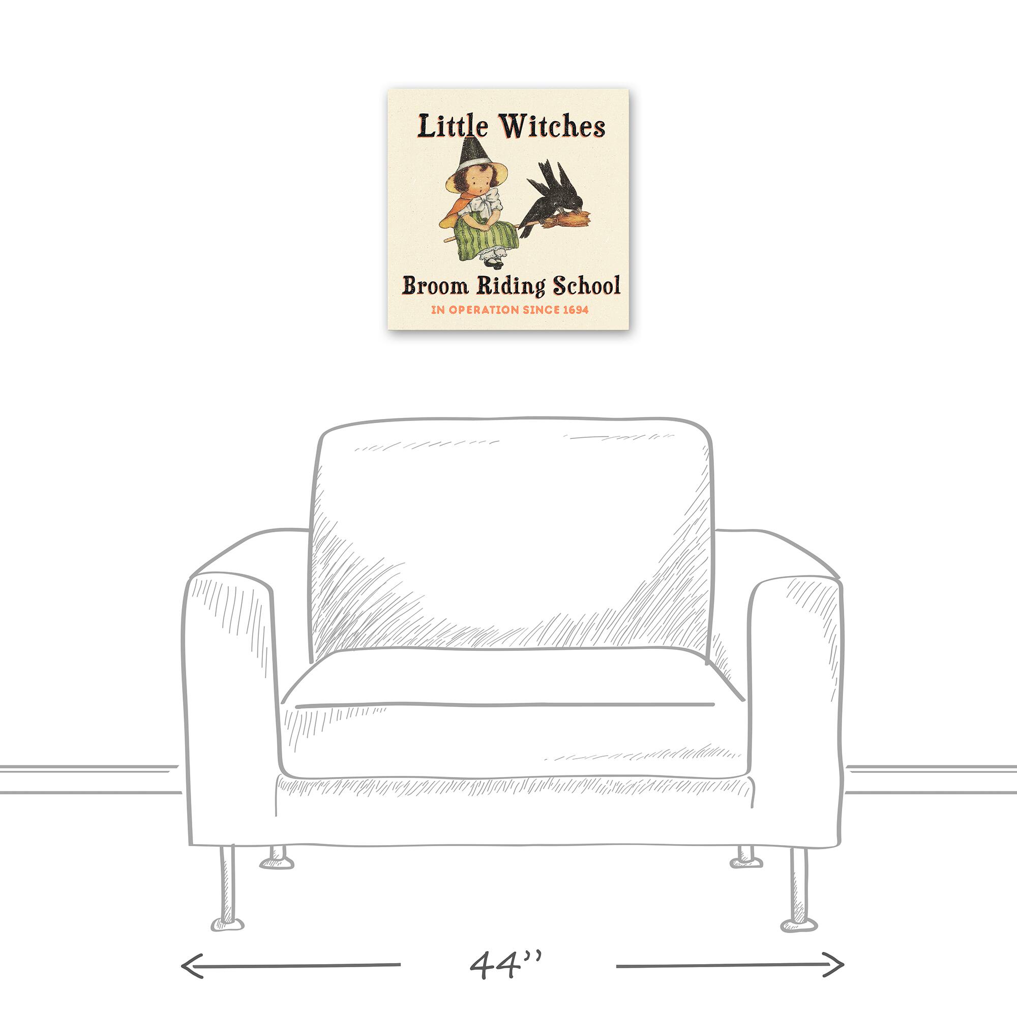 Little Witches Broom Riding School 16" x 16" Canvas Wall Art