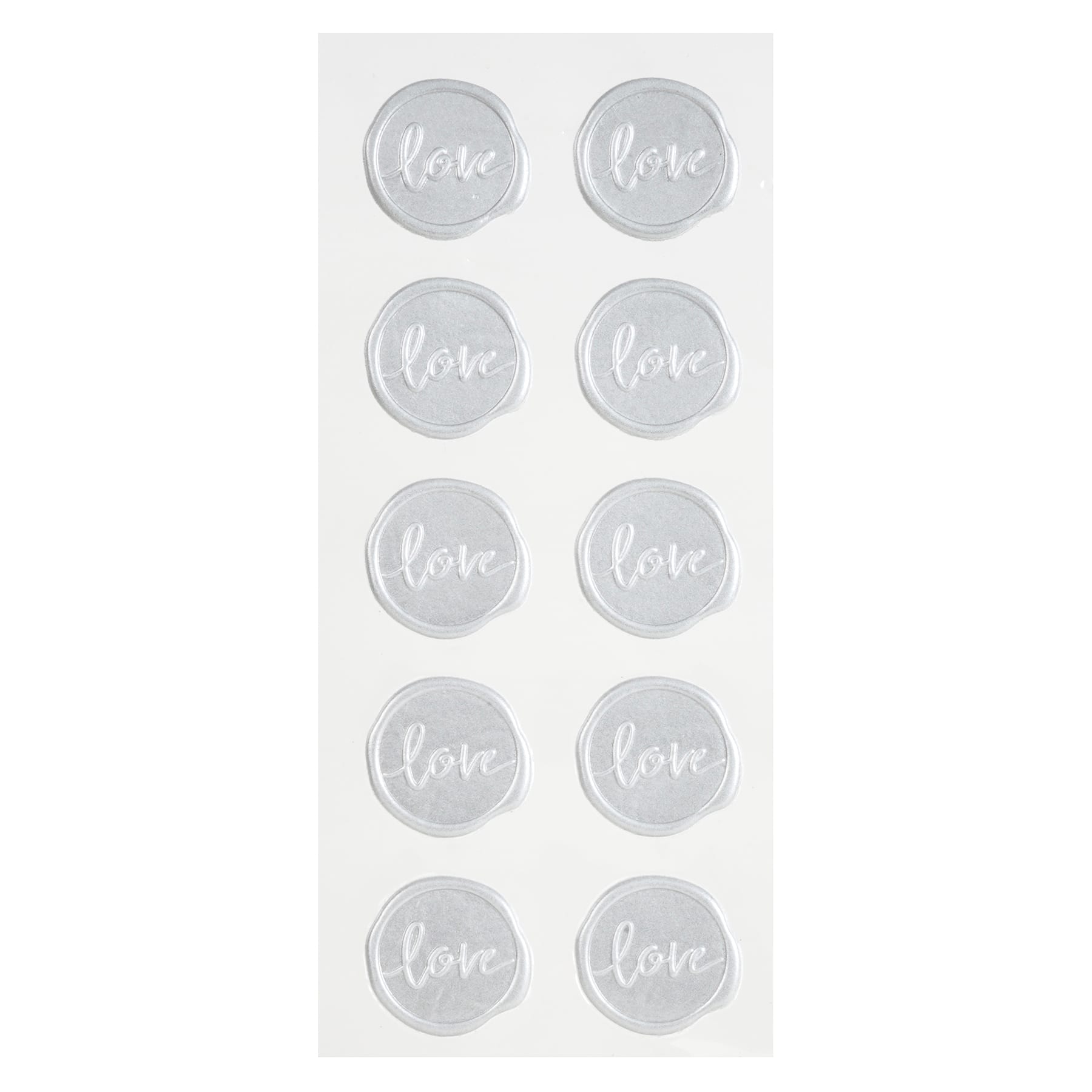 Silver Love Faux Wax Envelope Seals by Recollections™