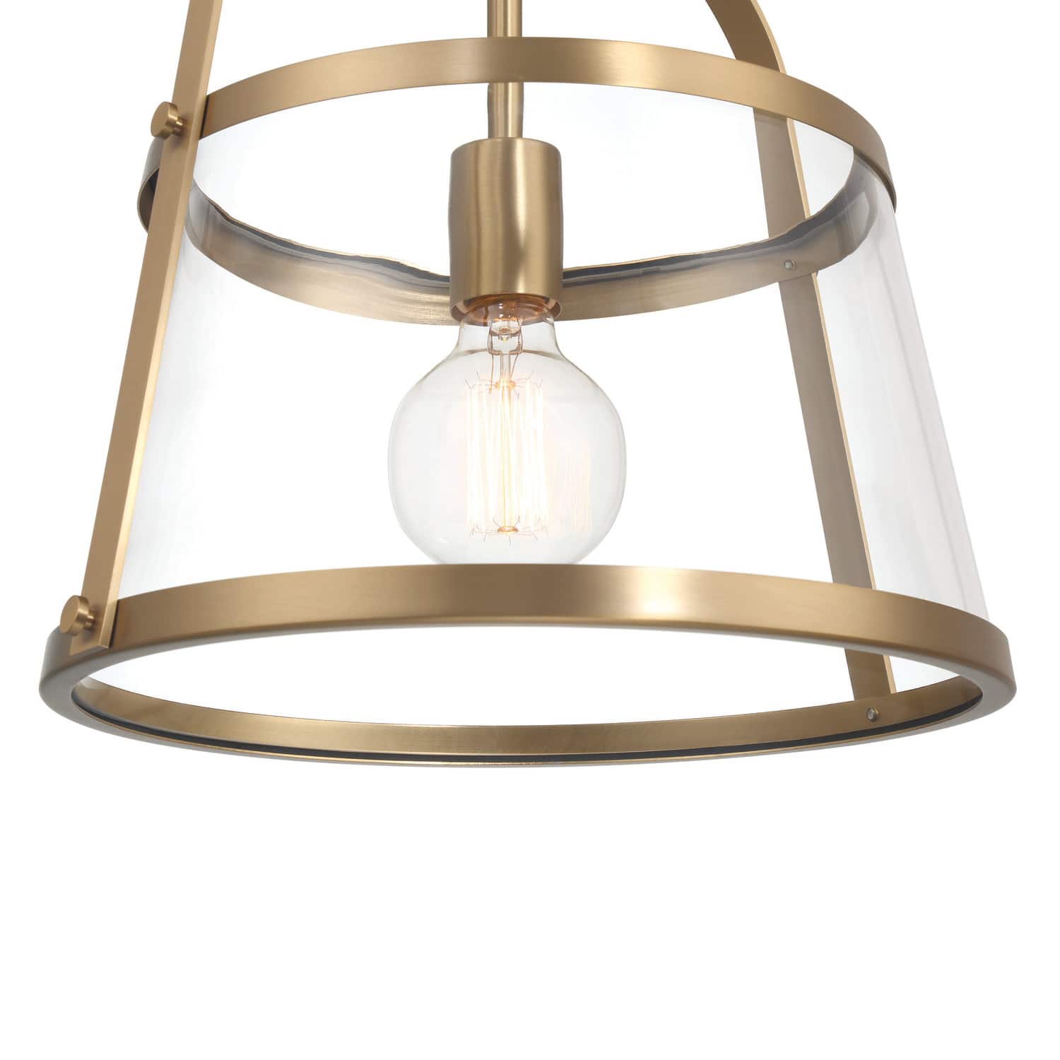 Hello Honey® Fallon Gold Vintage Metal & Clear Glass Ceiling Light