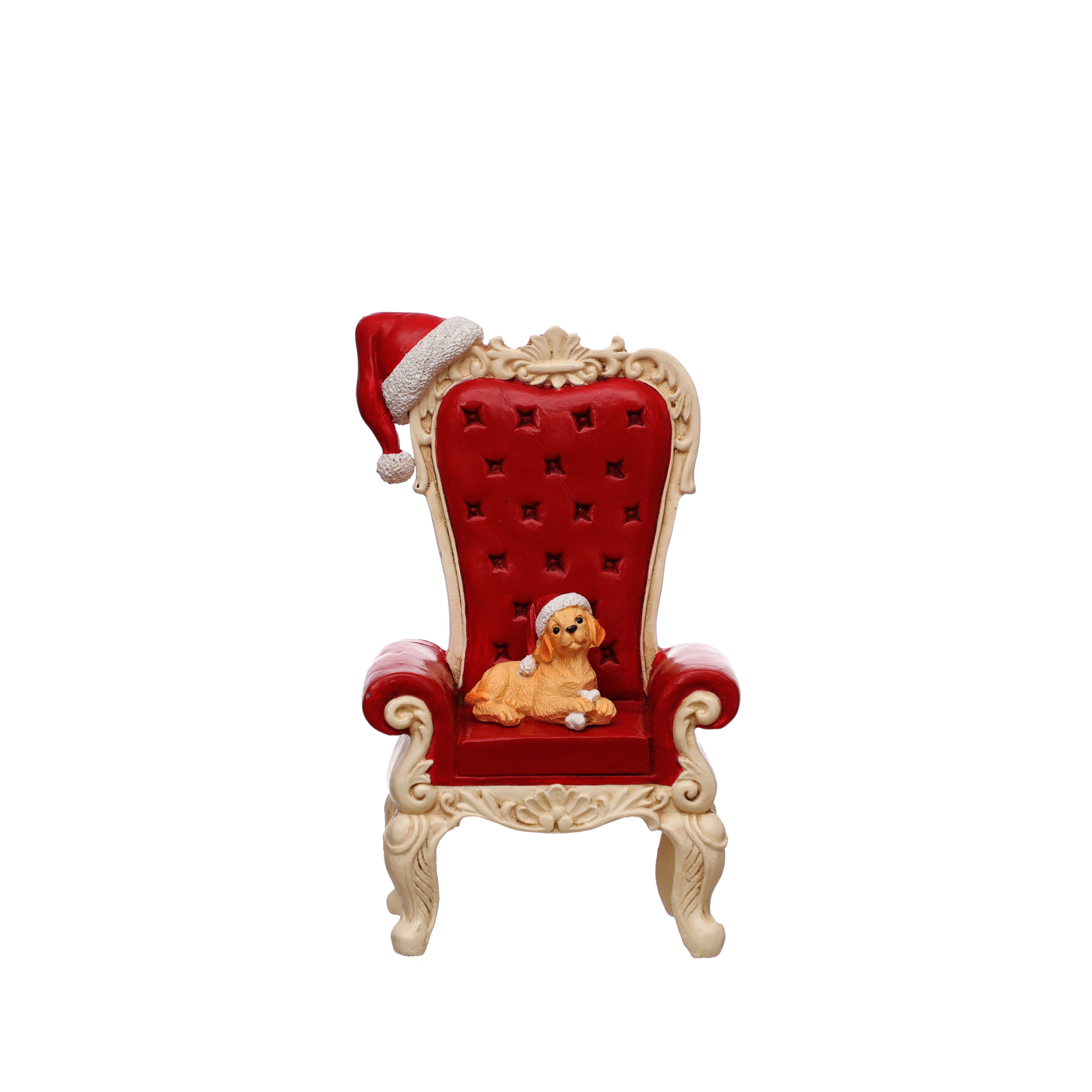 6&#x22; Yellow Puppy on Red Tufted Chair Tabletop D&#xE9;cor by Ashland&#xAE;