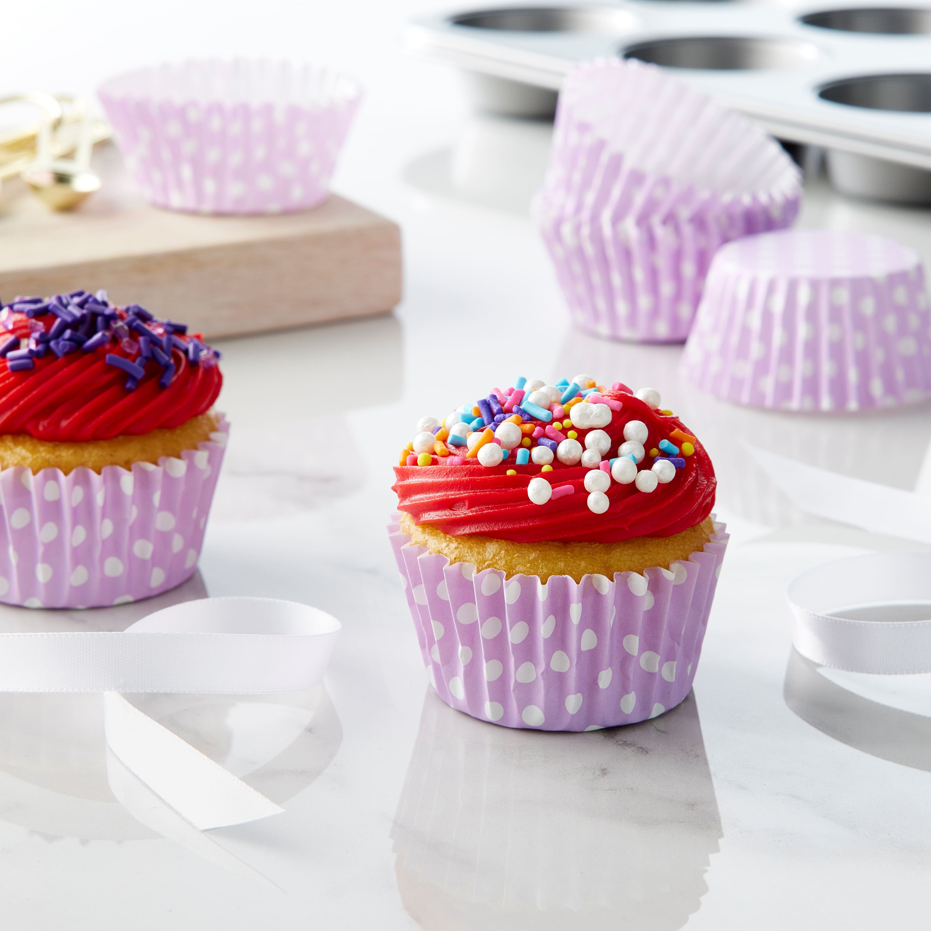 12 Packs: 36 ct. (432 total) Polka Dot Grease-Resistant Baking Cups by Celebrate It&#xAE;