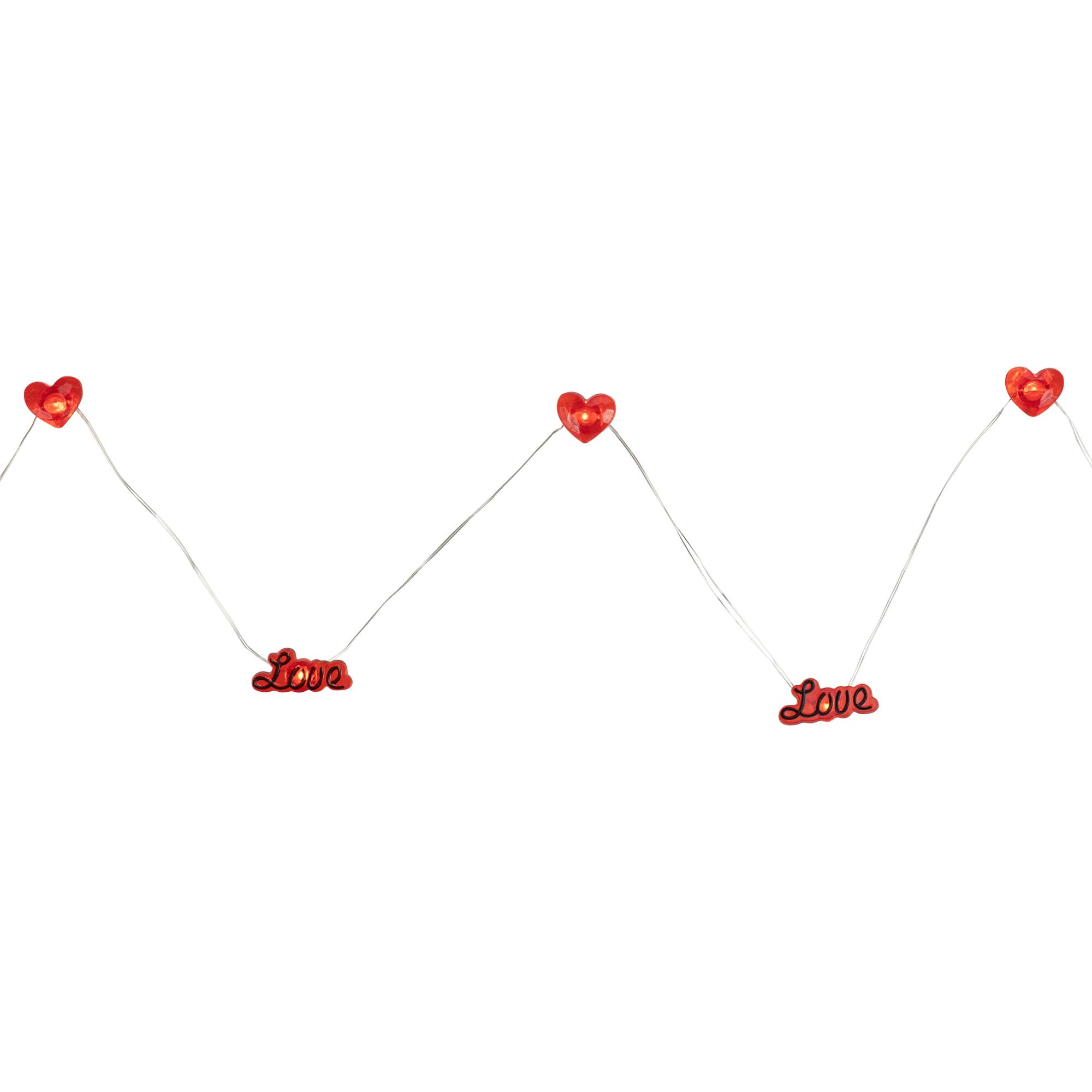 20ct. Red LED Valentine's Day Love & Heart Fairy String Lights with Copper Wire