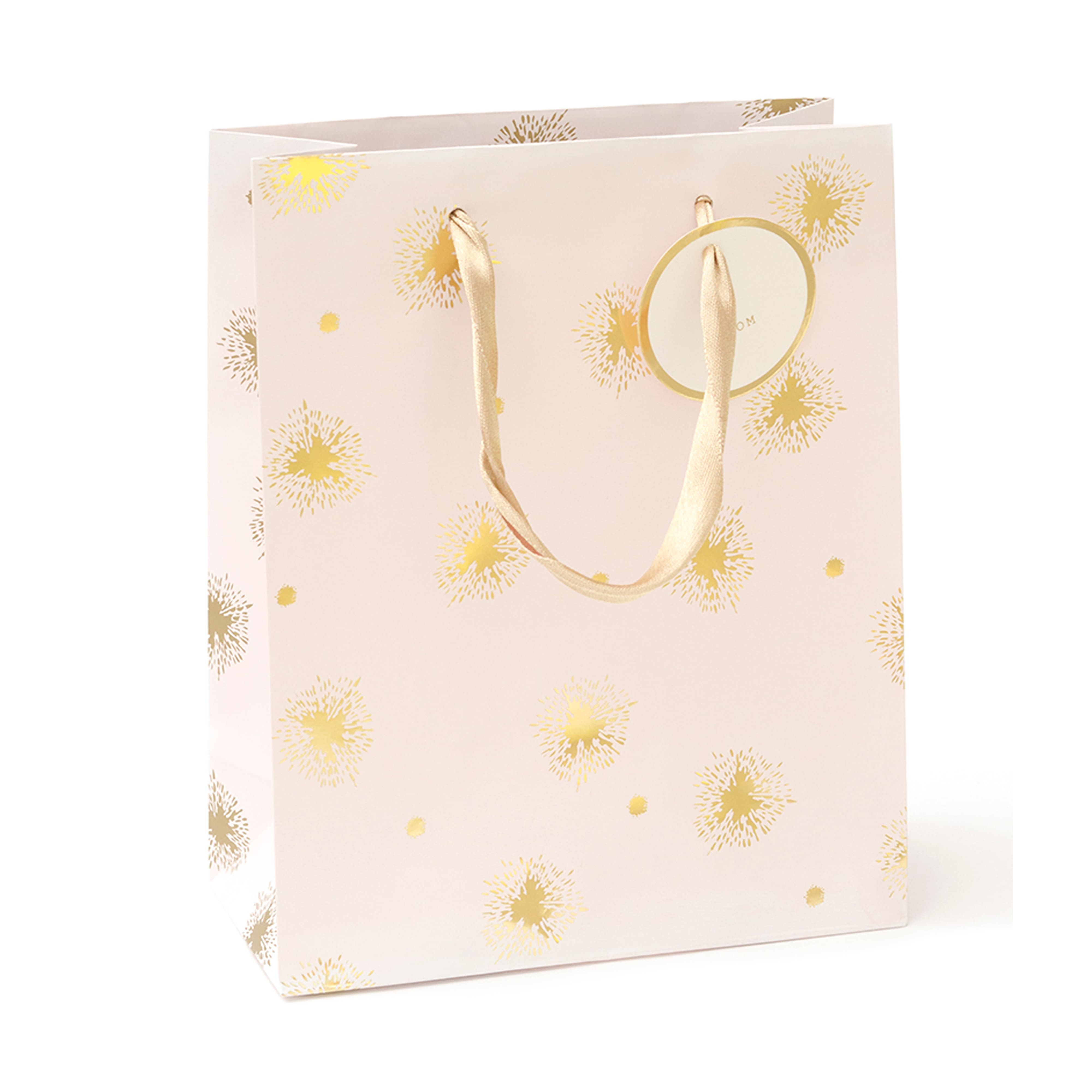 Mara-Mi Small Blush & Gold Splatter Gift Bag | Gift Bags & Wine Bags ...