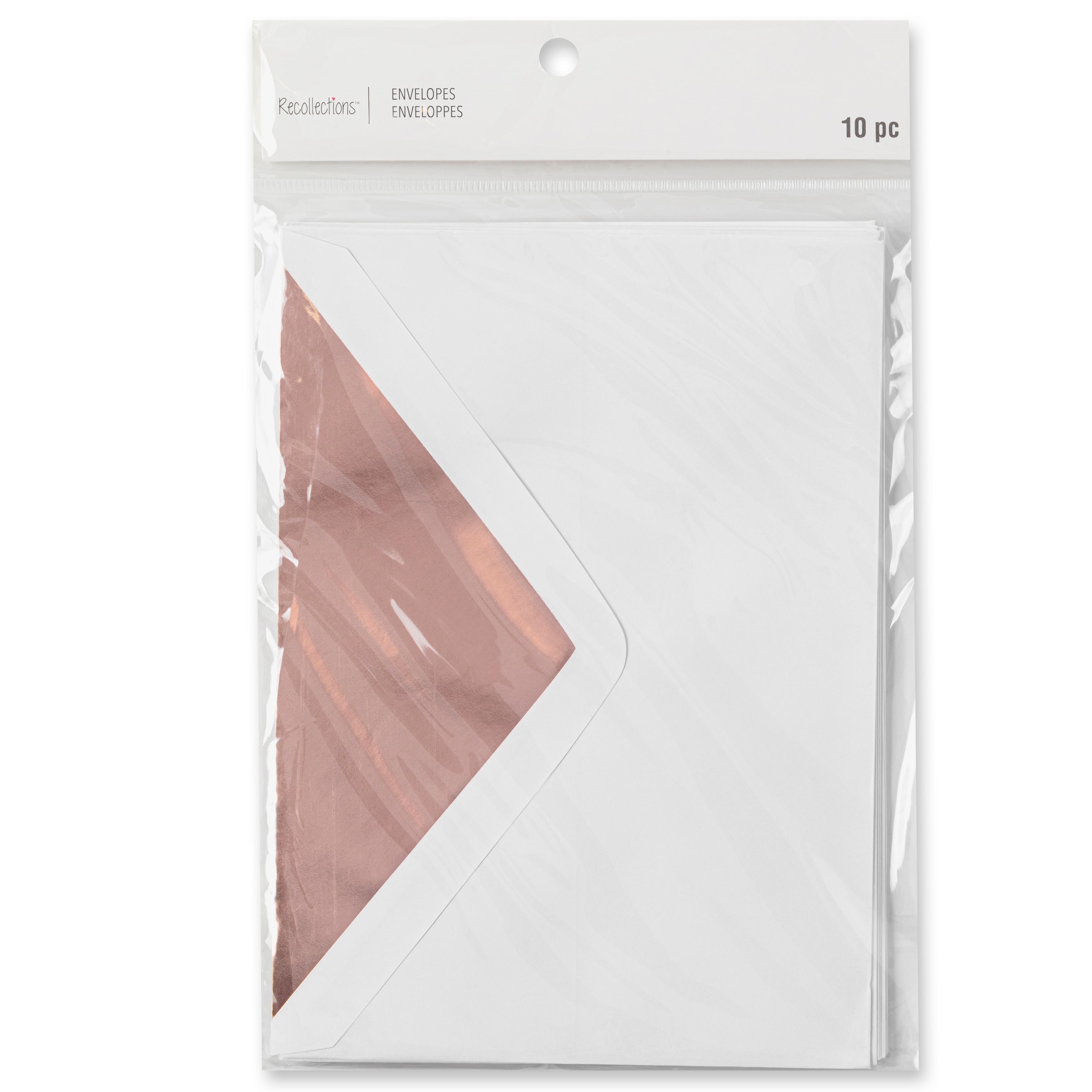 12 Packs: 10 ct. (120 total) 5.25&#x22; x 7.25&#x22; Rose Gold Foil Lined Envelopes by Recollections&#x2122;