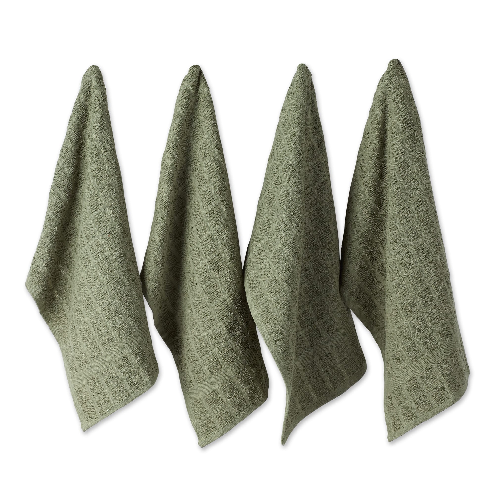 DII® Solid Windowpane Terry Dishtowels, 4ct.