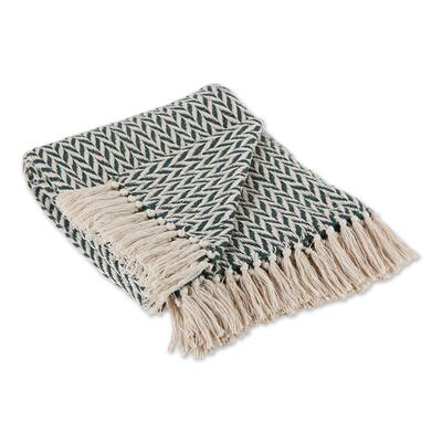 DII Coperta Zig Zag In Cotone Intrecciato – 127x152 Cm – Nero – Con Frange - 3