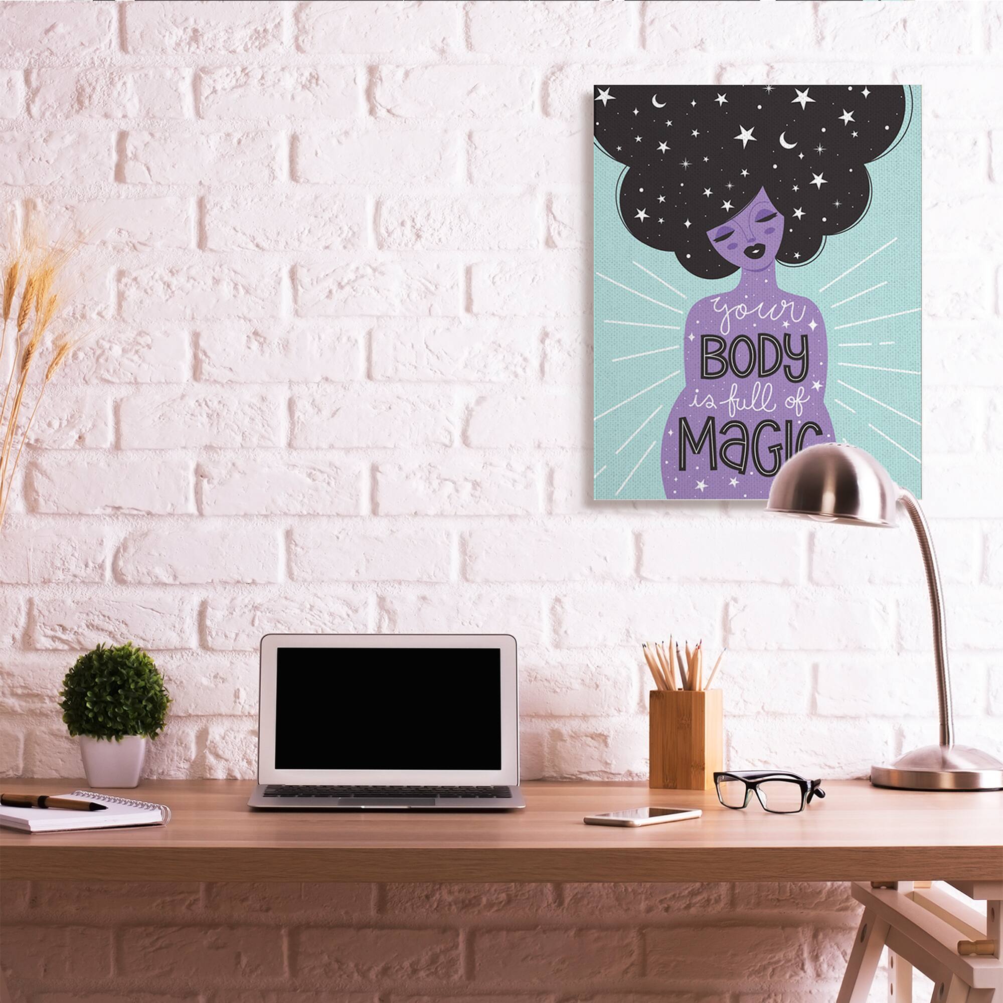 Stupell Industries Body Full of Magic Quote Canvas Wall Art