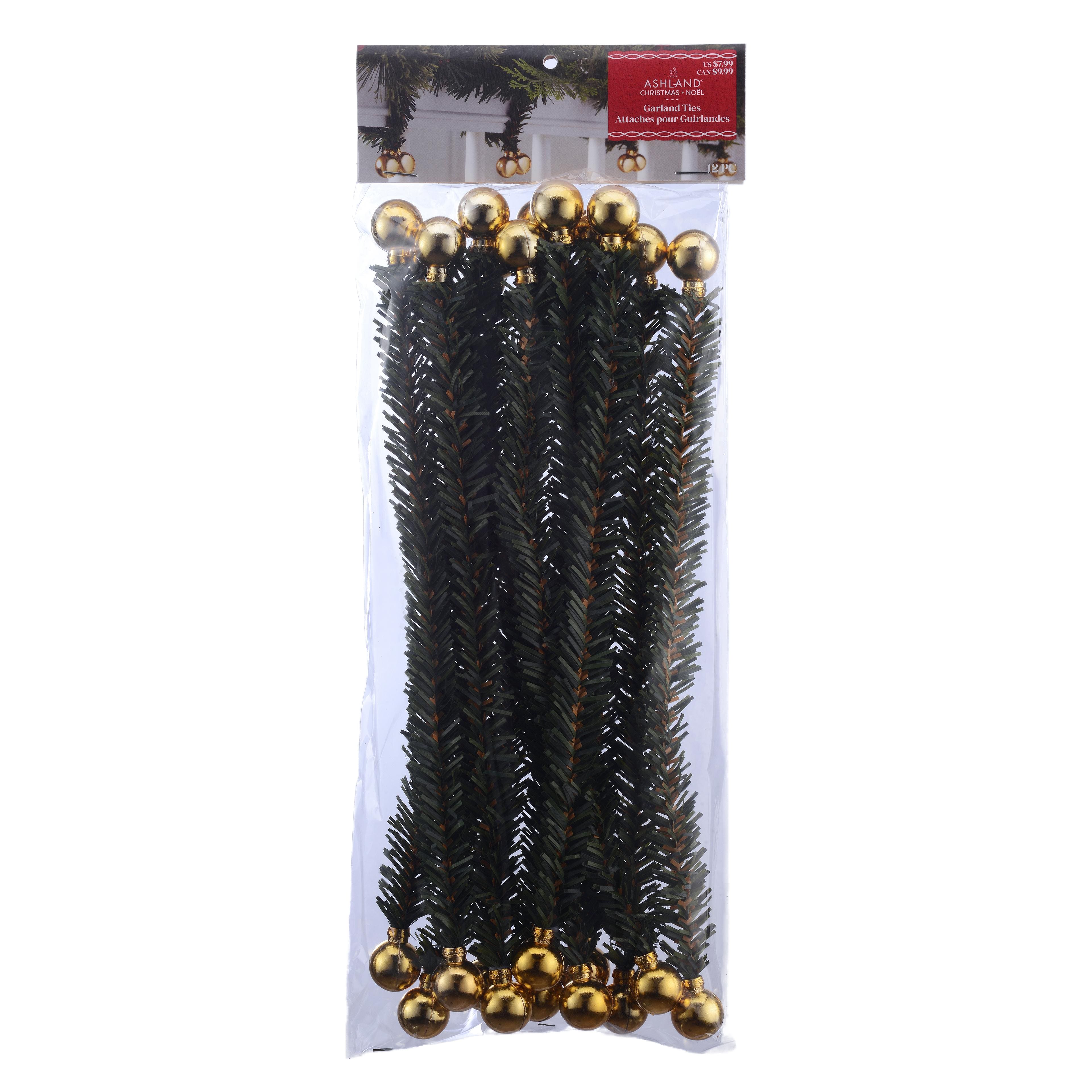 14.75&#x22; Garland Ties with Gold Ball Ornaments by Ashland&#xAE;, 12ct.