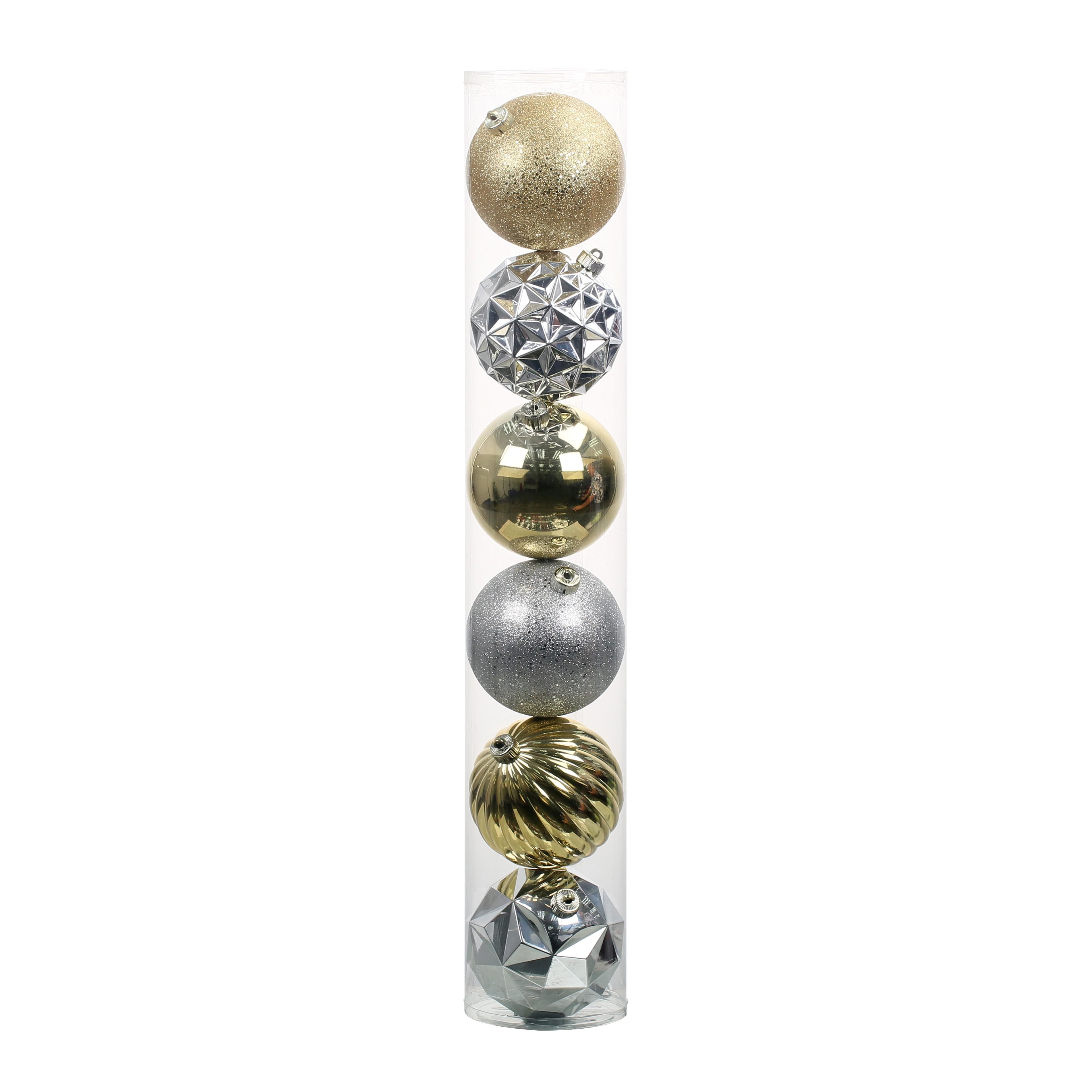 6 Pack 6&#x22; Silver &#x26; Gold Shatterproof Ball Ornaments by Ashland&#xAE;