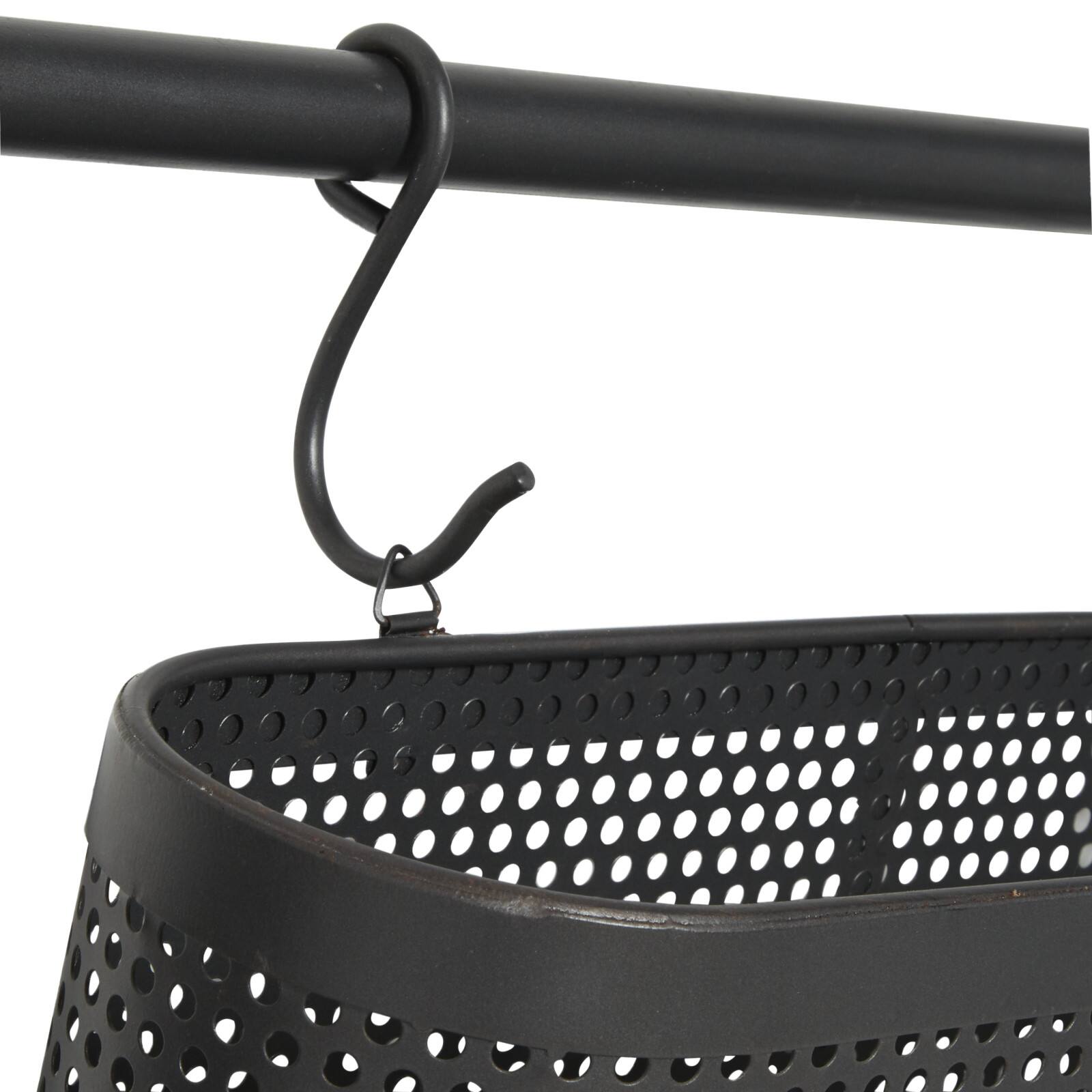 18&#x22; Black Metal Industrial Magazine Rack Holder