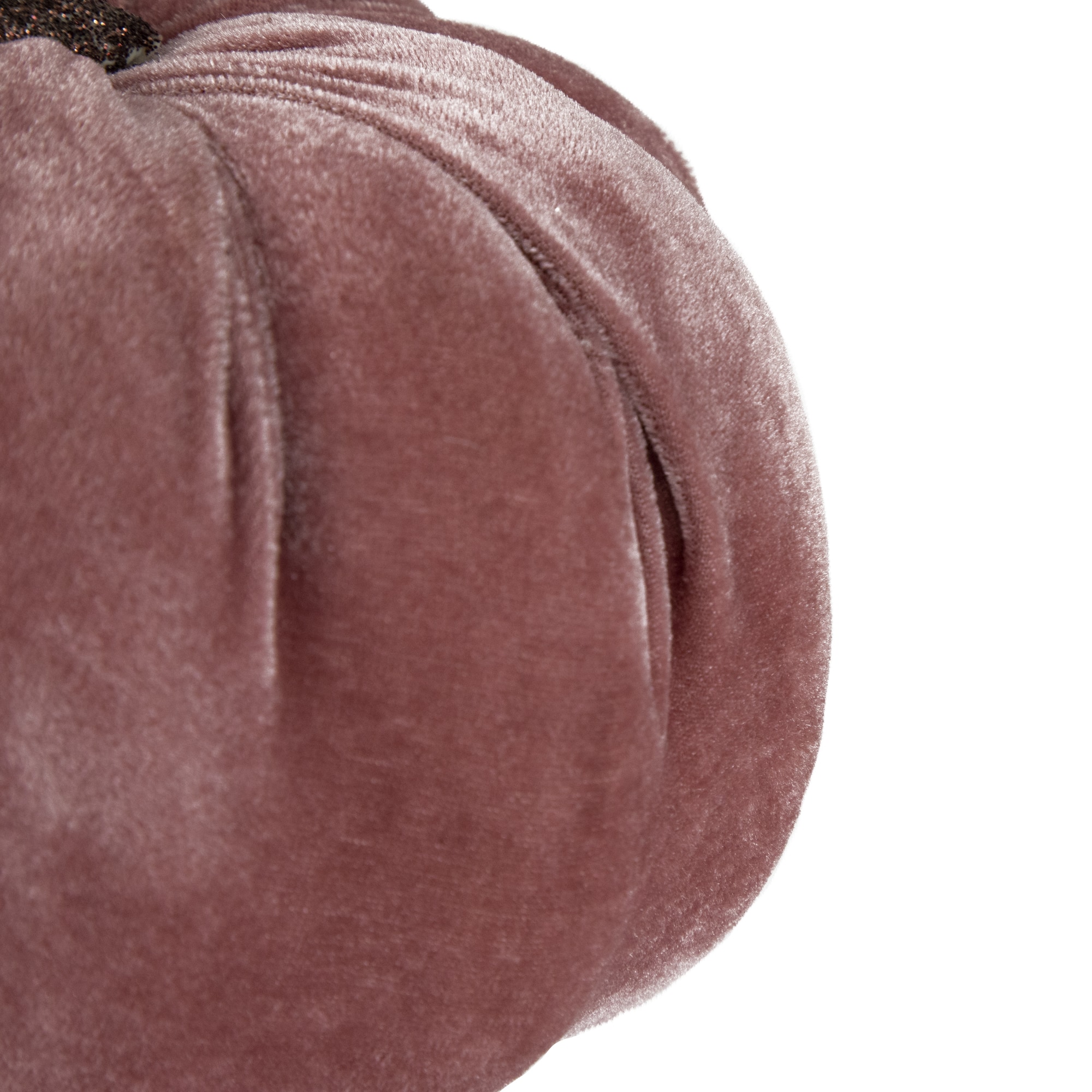 6.25&#x22; Pink Velour Pumpkin Fall Harvest Decoration