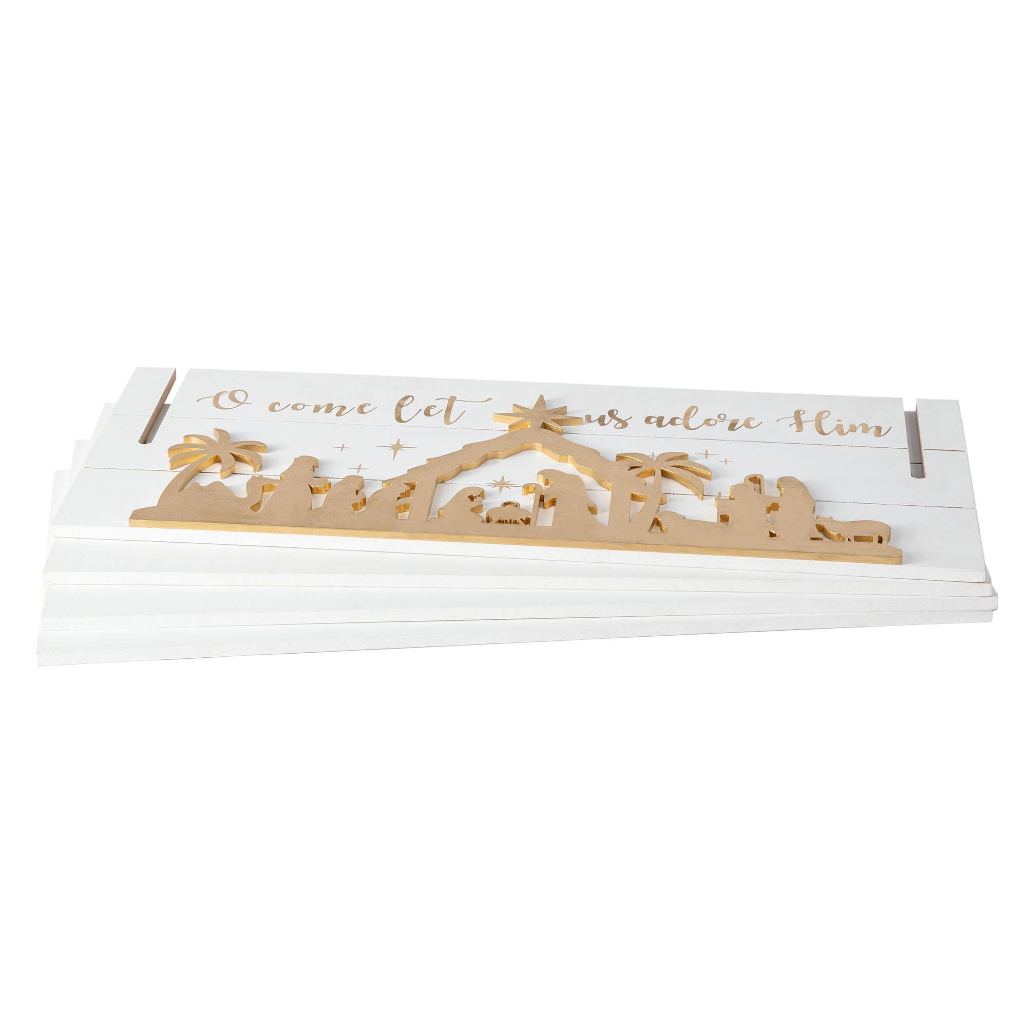 Glitzhome&#xAE; 24&#x22; Nativity Scene Tree Collar