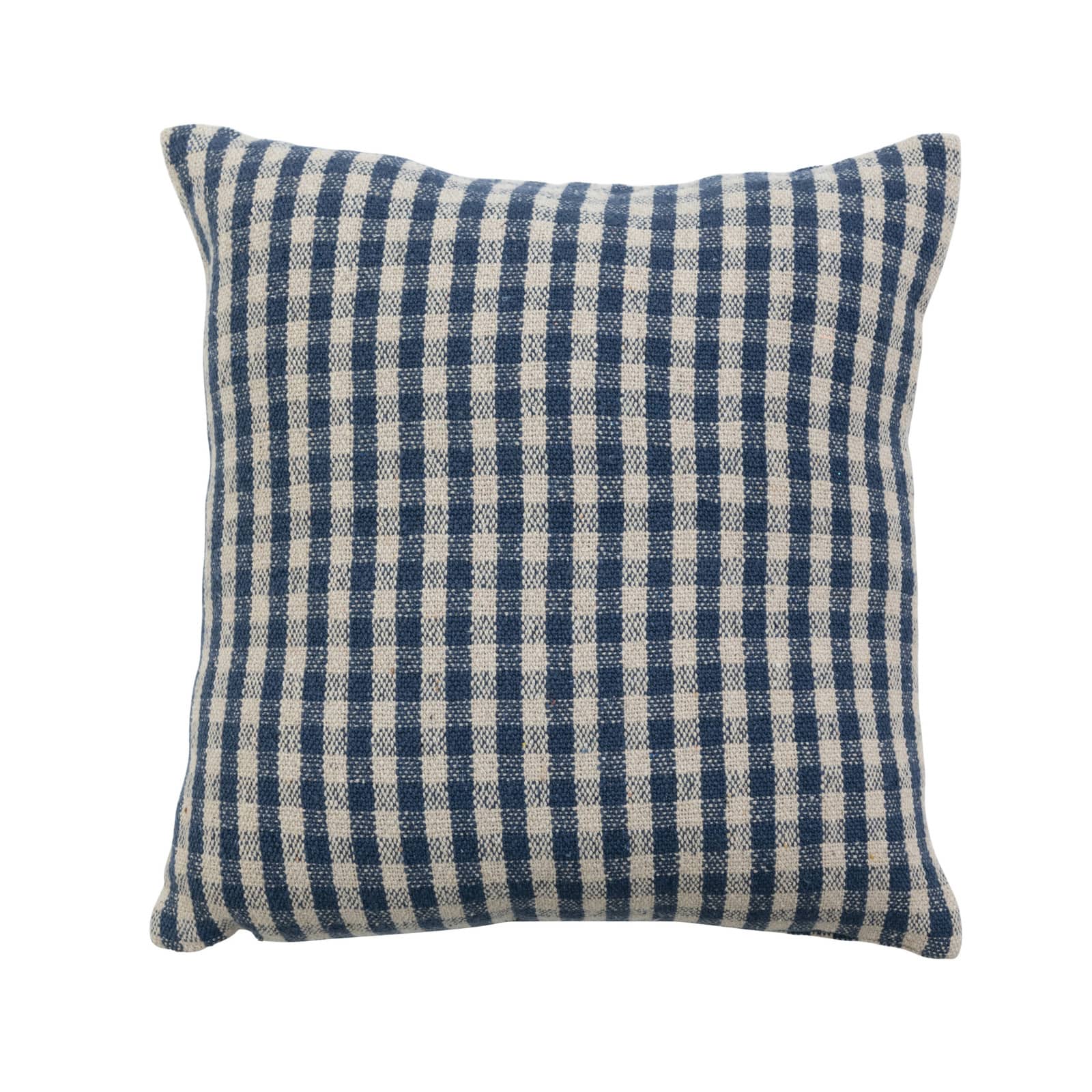 Hello Honey® Blue & White Gingham Woven Recycled Cotton Blend Pillow Cover
