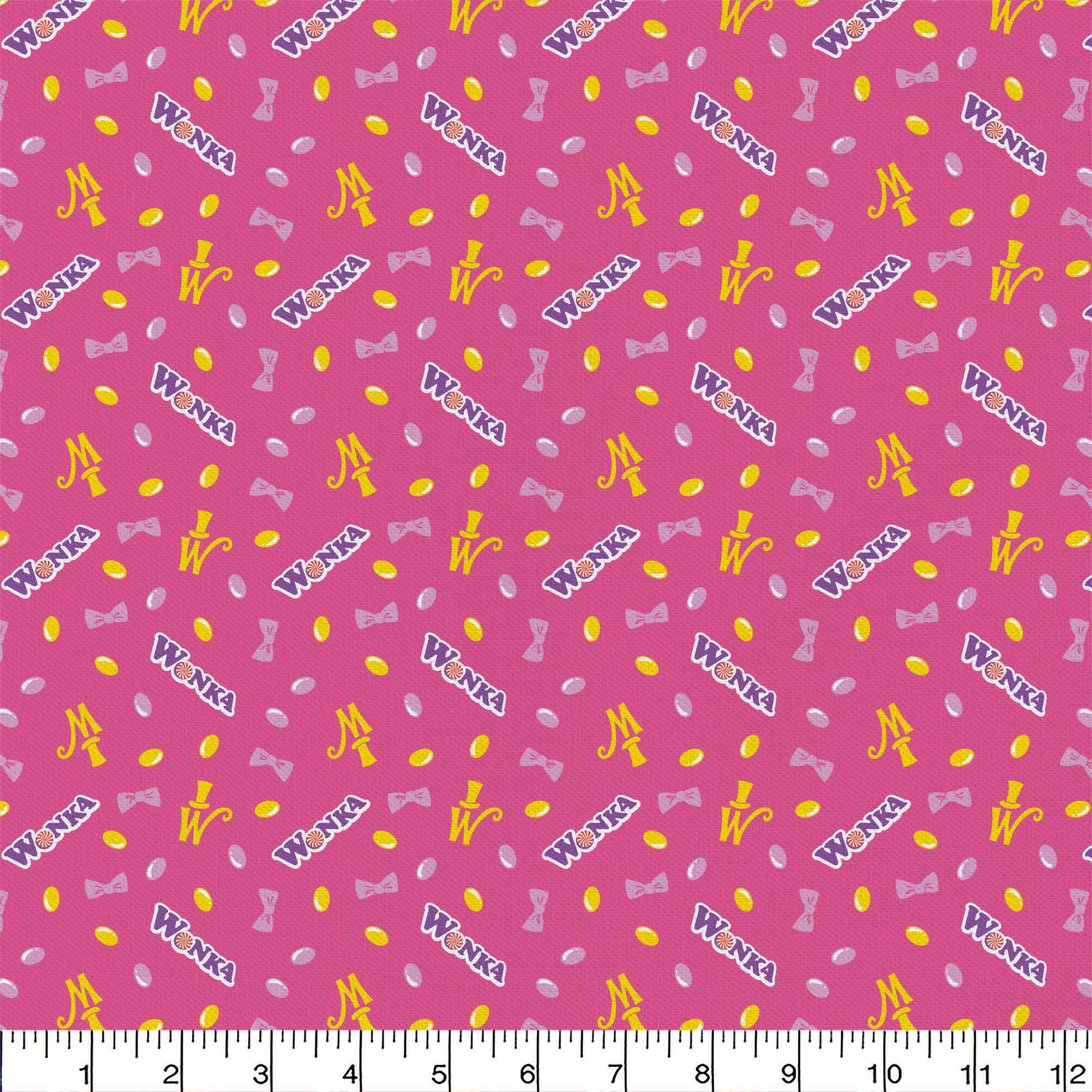 Willy Wonka Pink Jelly Beans Precut Cotton Fabric