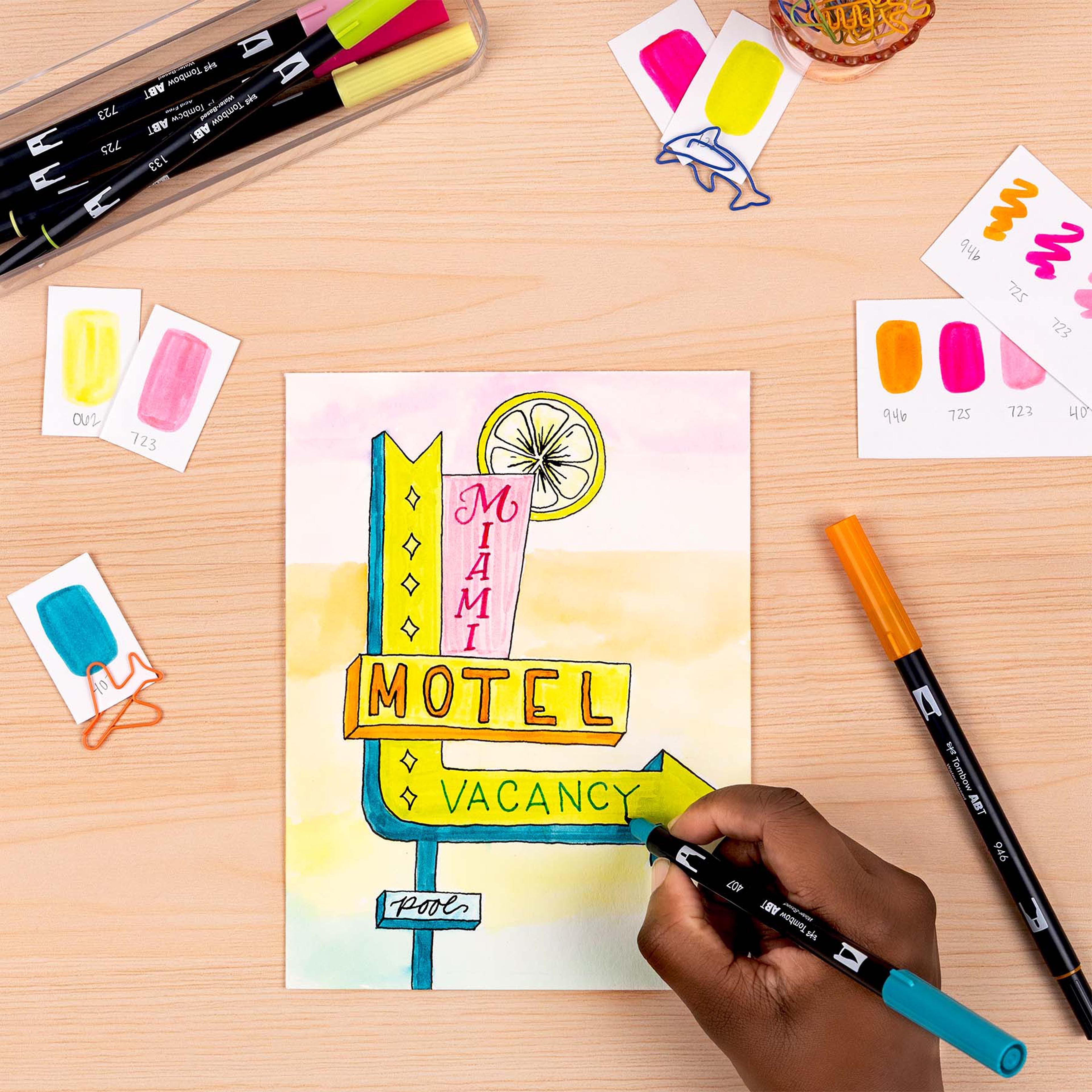 Tombow Happy Hour Dual Brush Pen Set