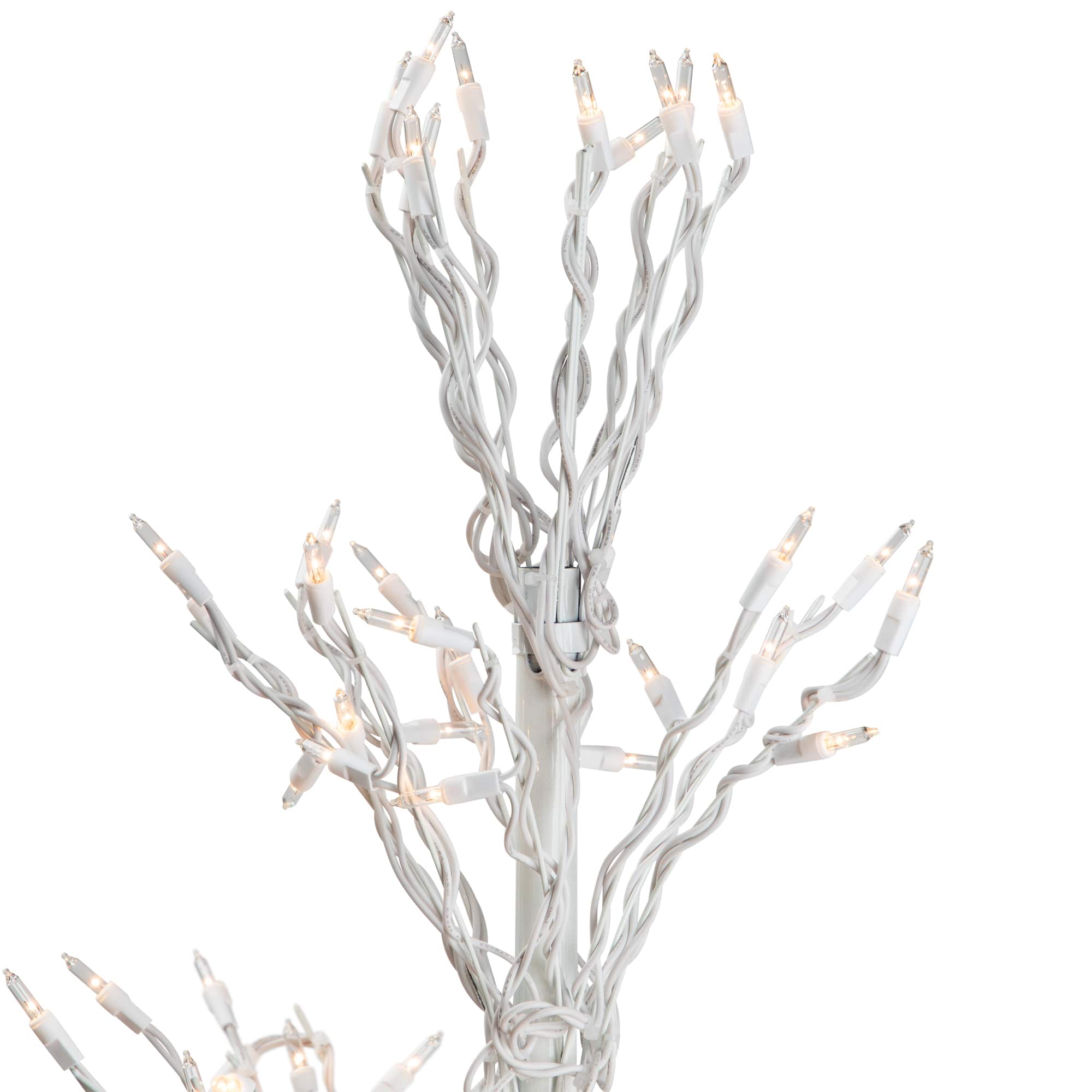 6ft. Pre-Lit White Cascade Twig Artificial Christmas Tree, Clear Lights