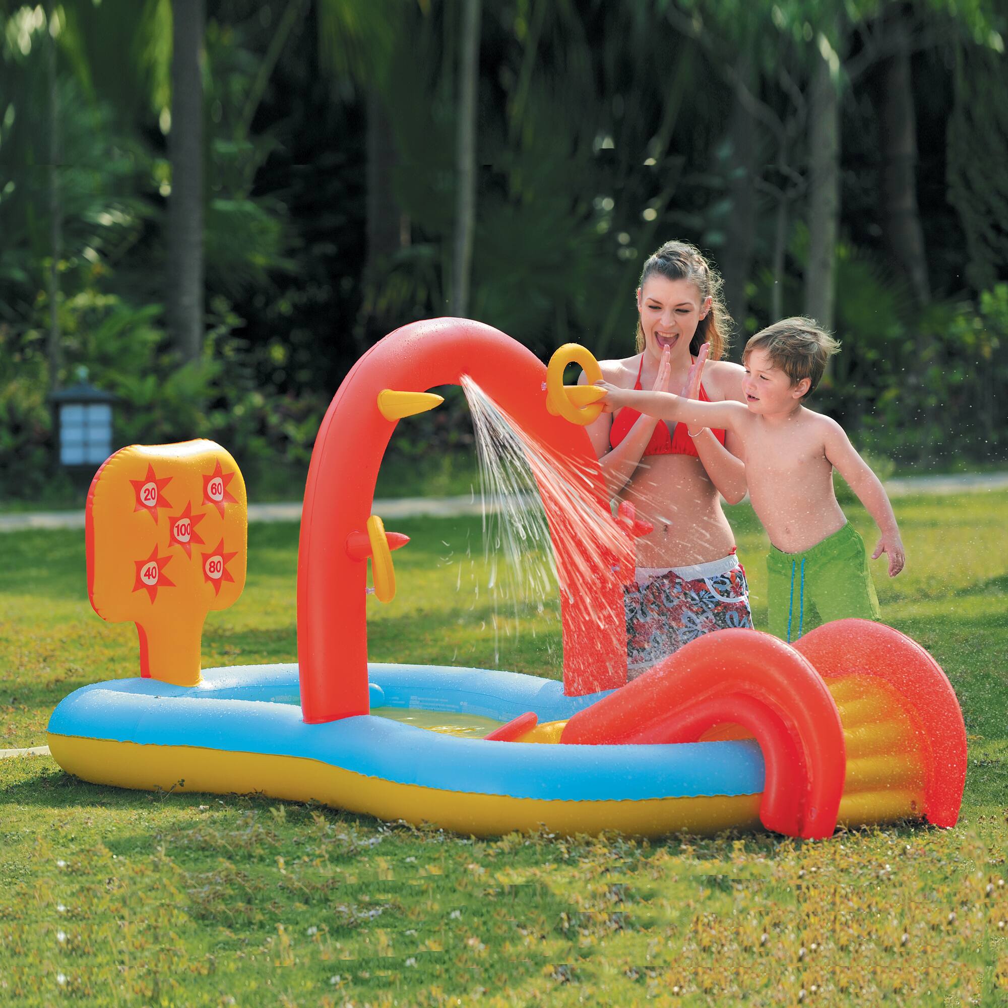 Pool Central&#xAE; 7ft. Inflatable Children&#x27;s Interactive Water Play Center