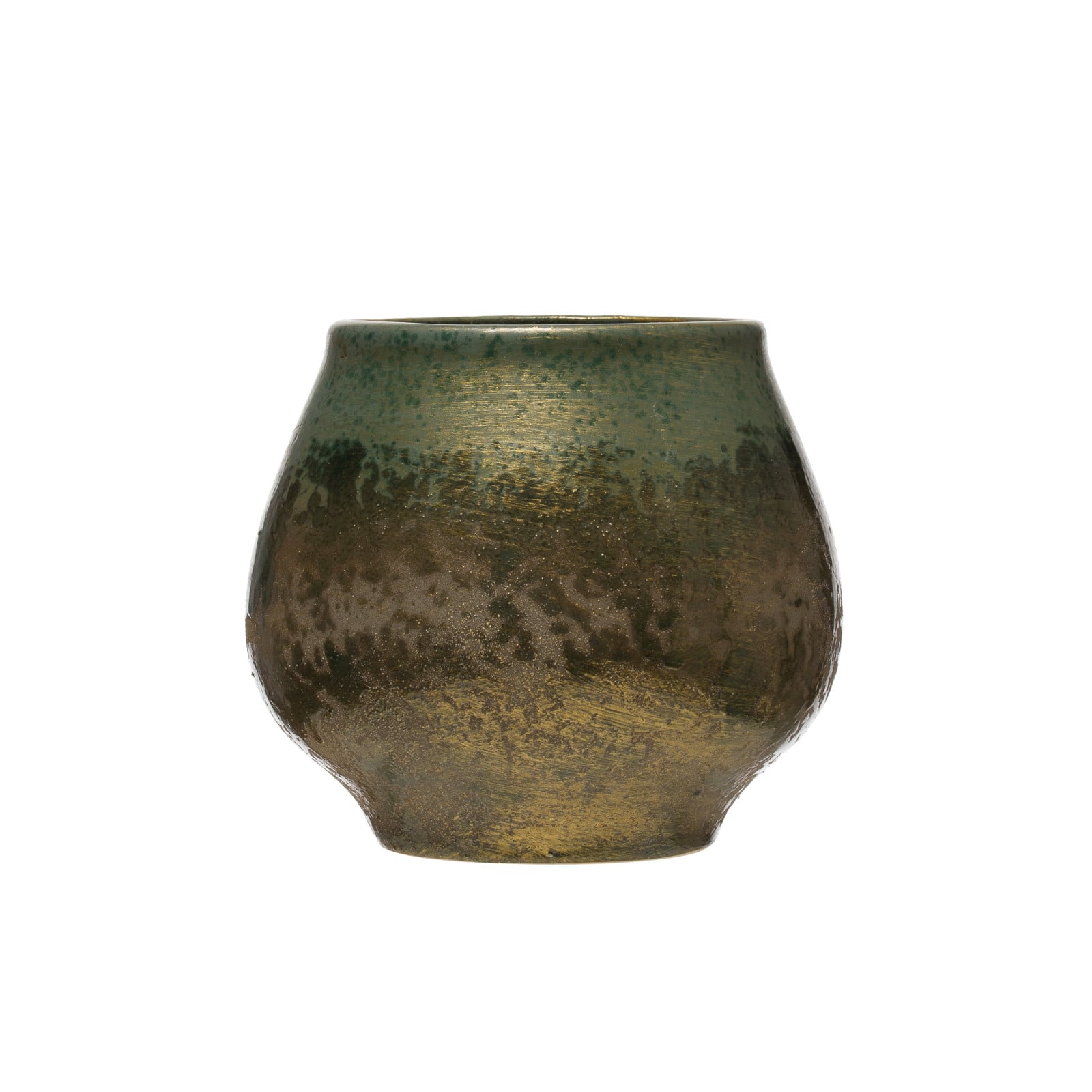 Hello Honey&#xAE; 6&#x22; Iridescent Green Glaze Stoneware Planter