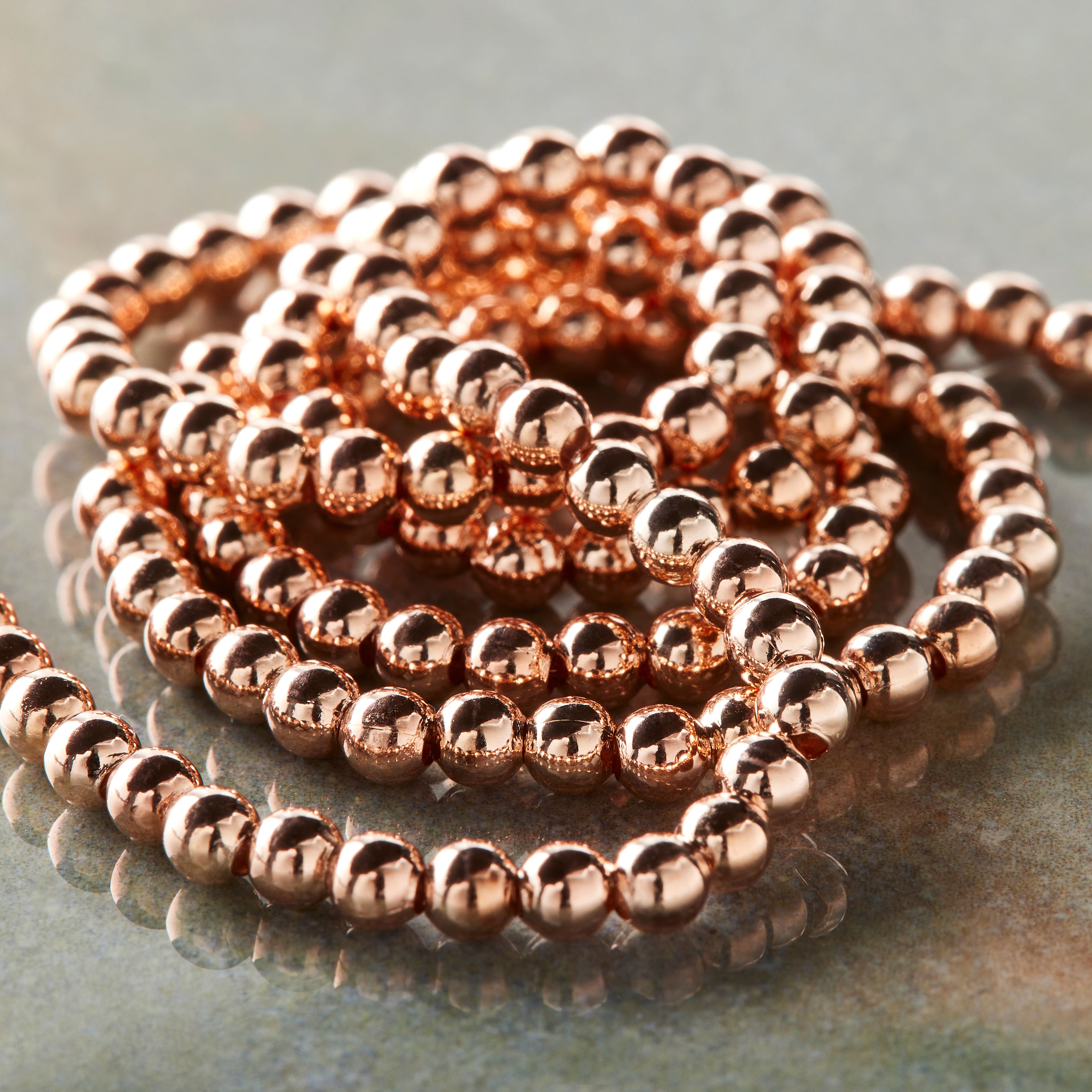 Rose Gold Copper Small Round Beads, 3mm by Bead Landing™