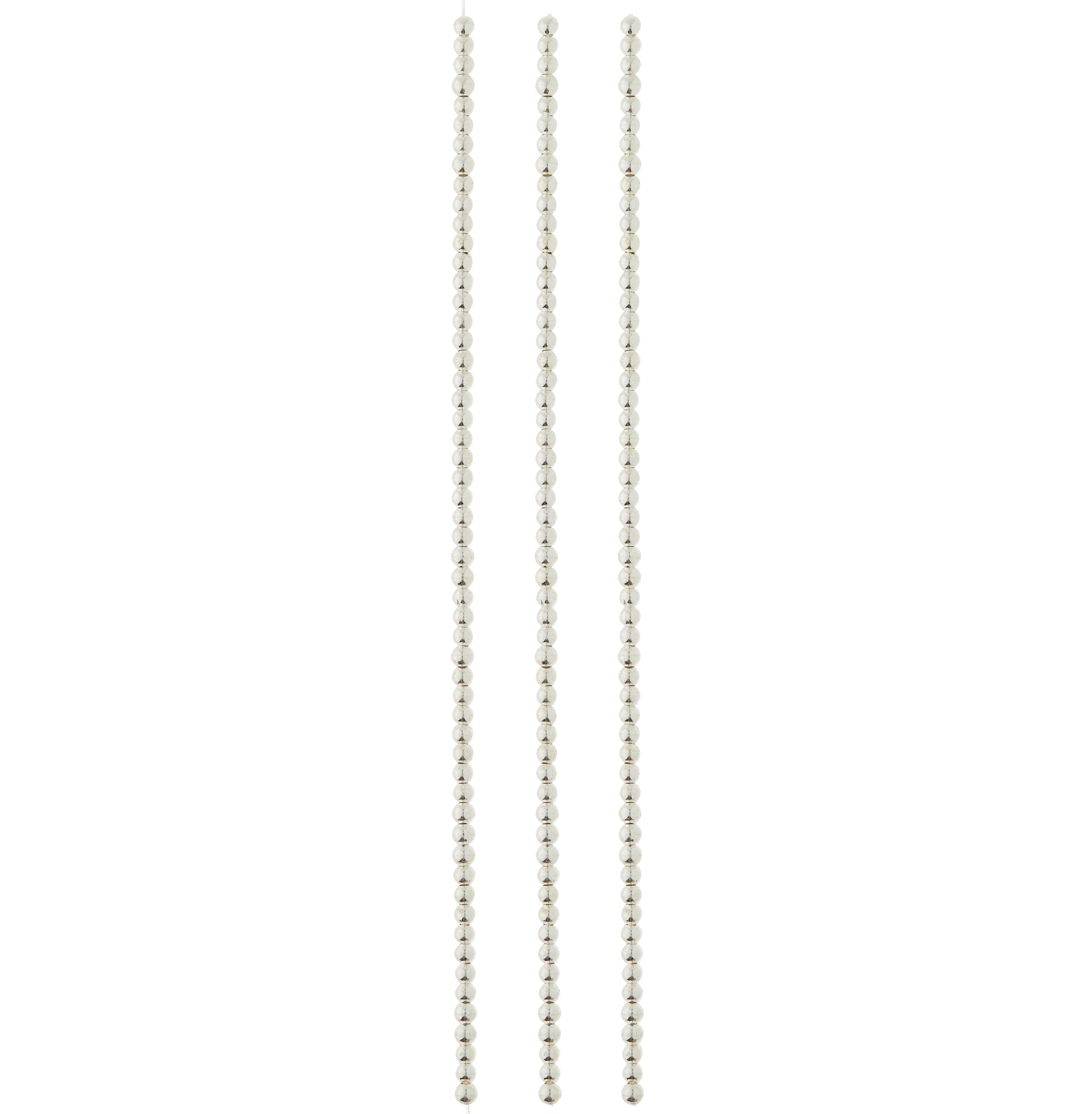 9 Pack: Sterling Silver-Plated Round Beads by Bead Landing&#x2122;
