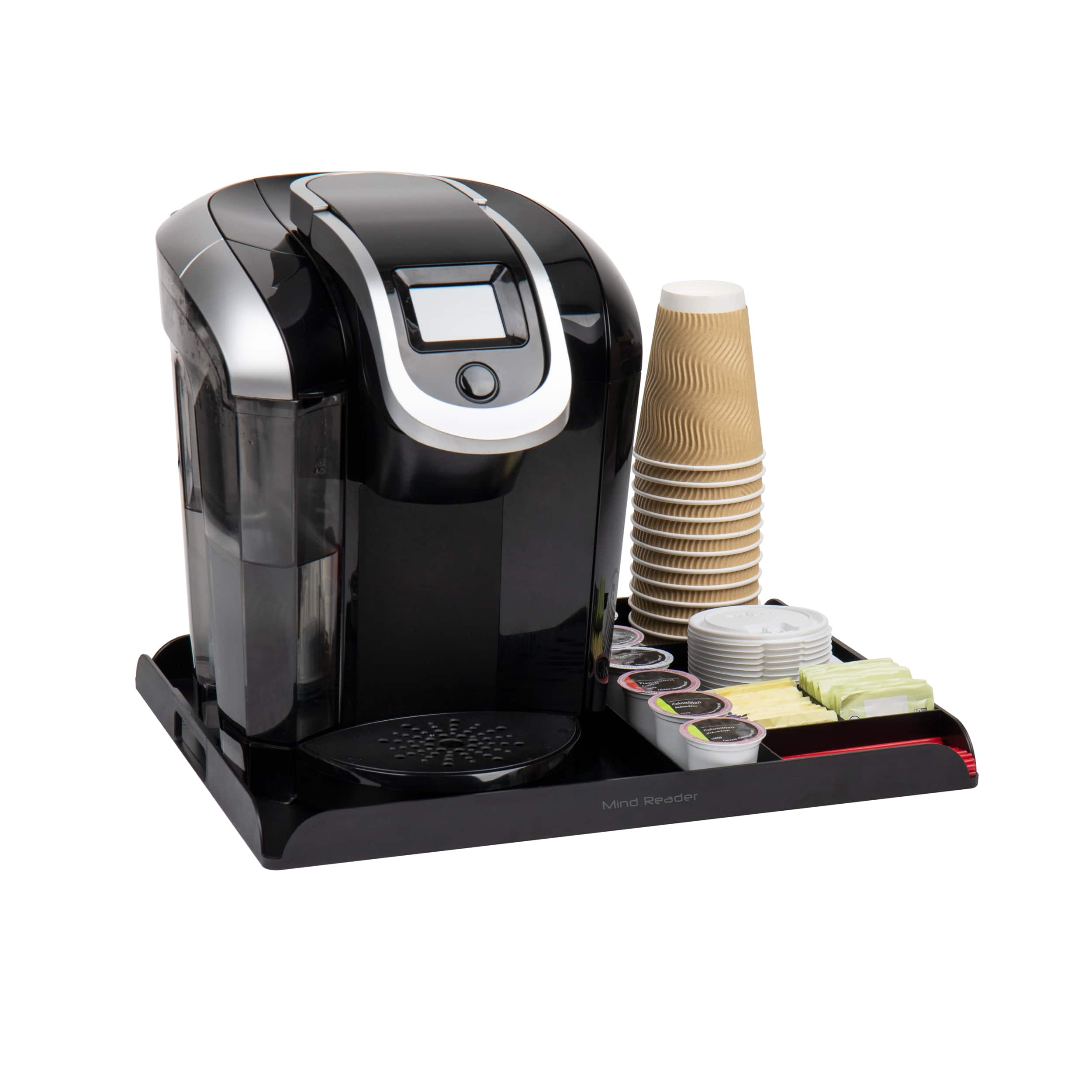 Mind Reader Anchor Collection 7-Pod Capacity Black Coffee Station Countertop Organizer