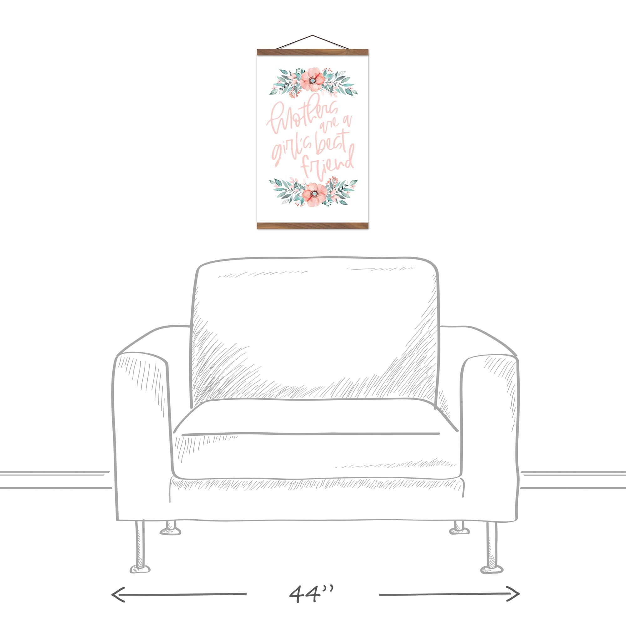 Mothers Are A Girl's Best Friend Teak Hanging Canvas