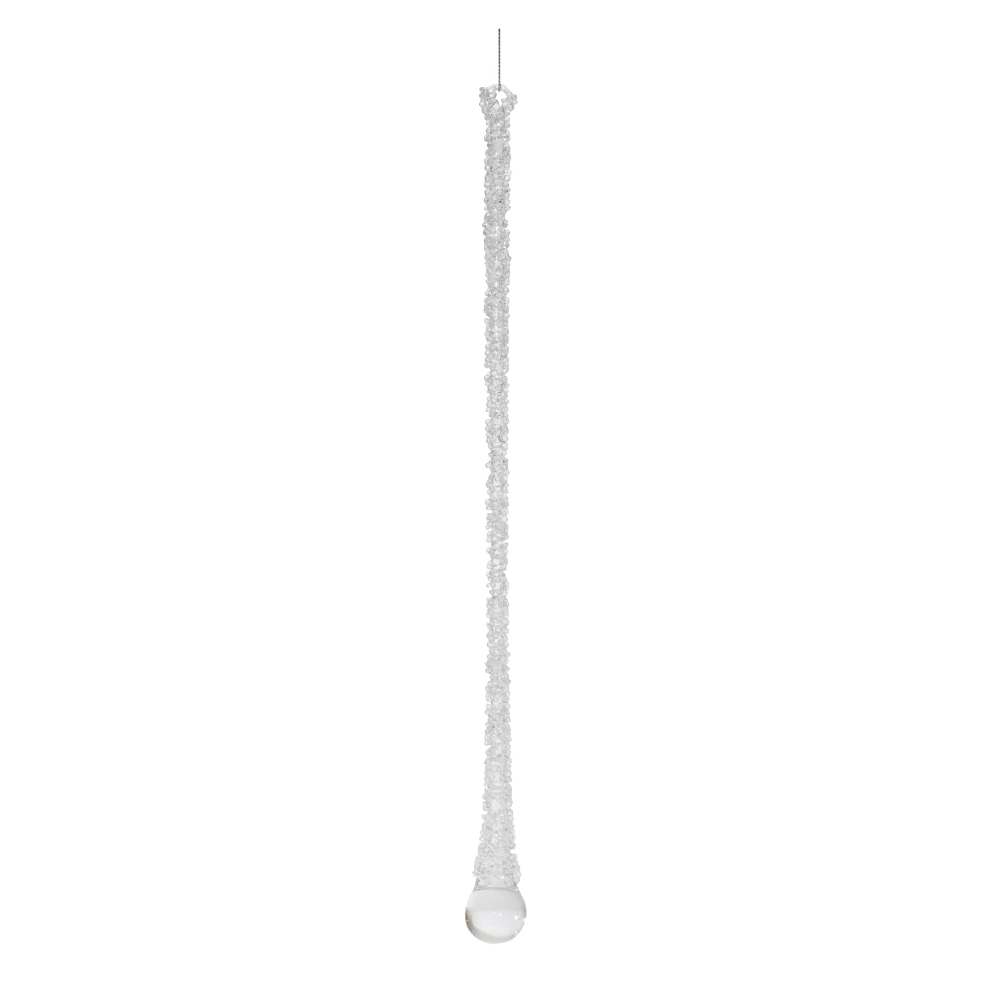 Clear Beaded Glass Icicle Drop Ornaments Set