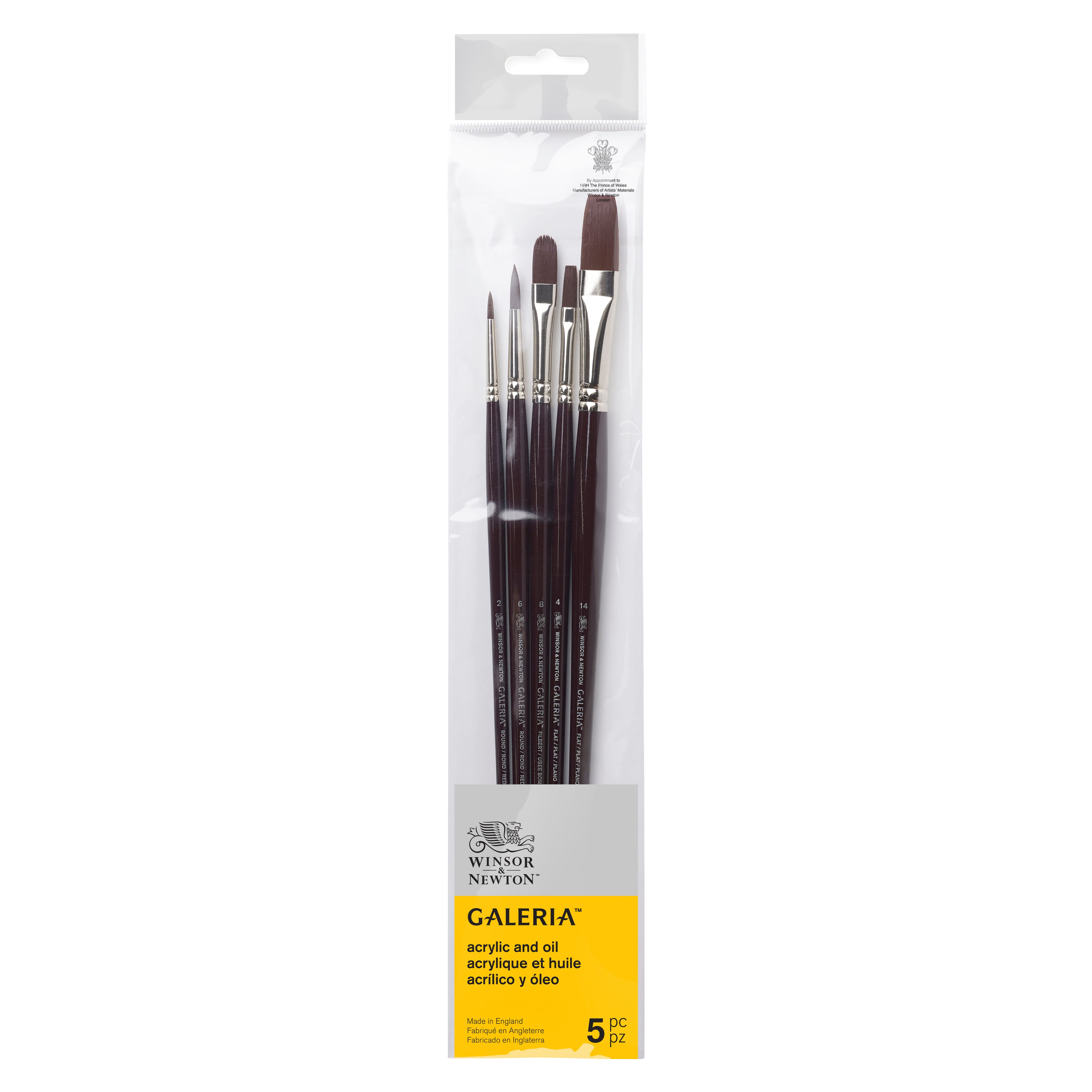 Winsor & Newton™ Galeria™ Long Handle 5 Piece Brush Set