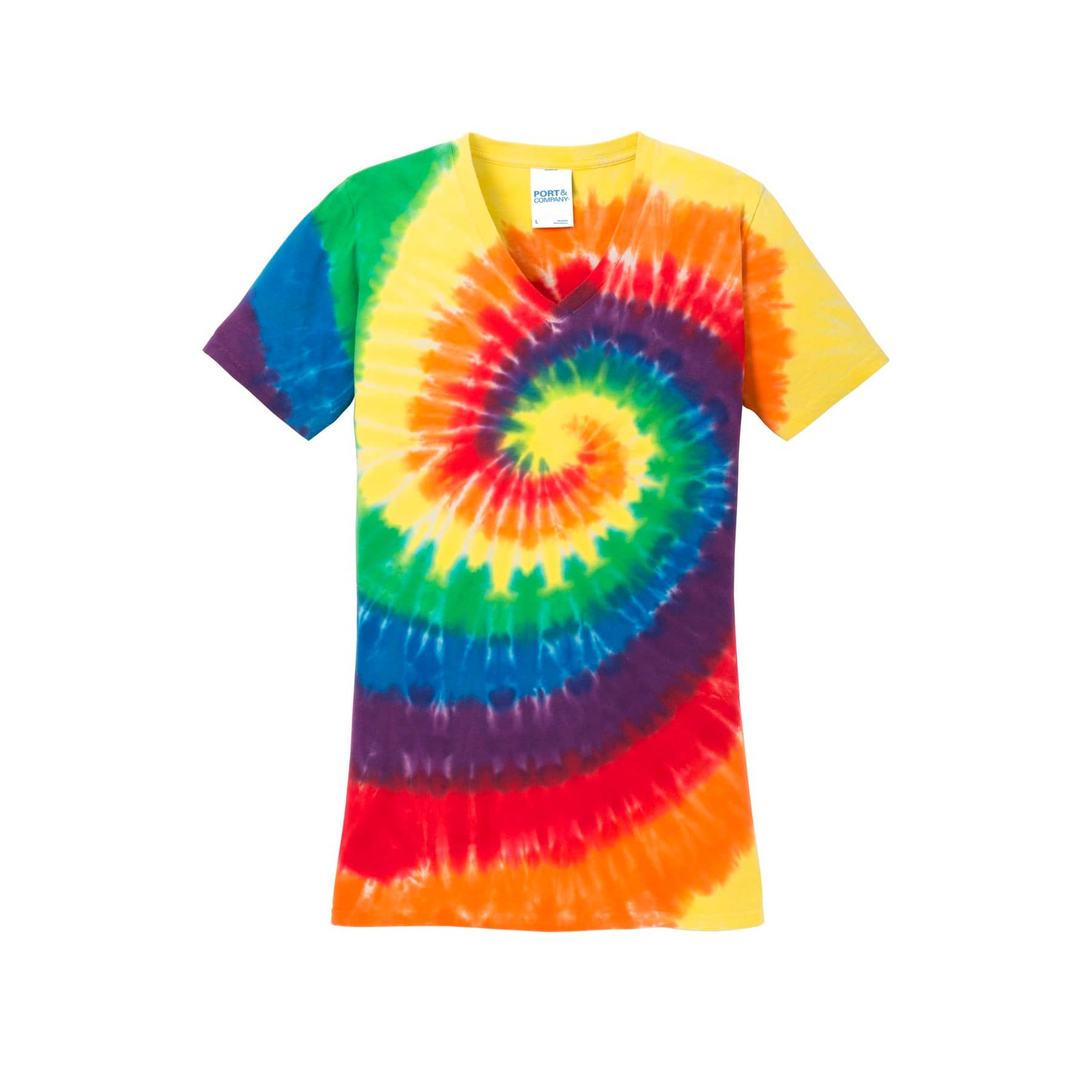 Port & Company® Ladies Tie-Dye V-Neck T-Shirt