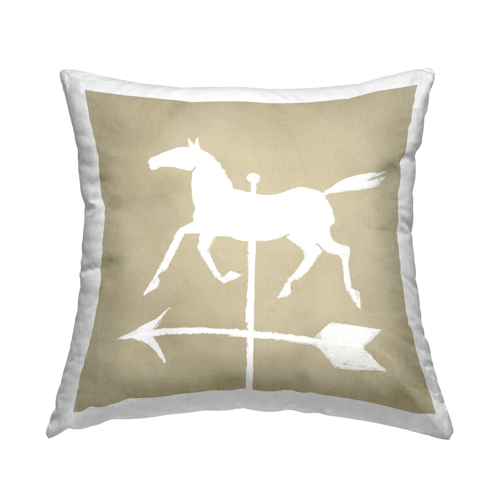 Stupell Industries Trotting Horse Weathervane Compass Silhouette Throw Pillow, 18&#x22; x 18&#x22;