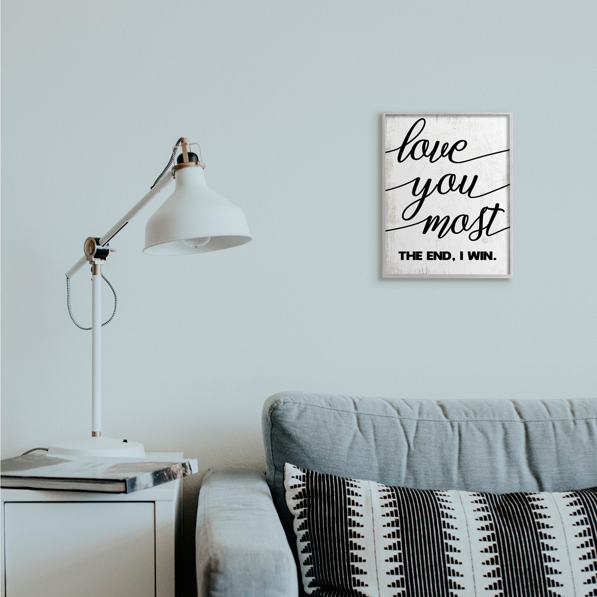 Stupell Industries Love You Most Wall Art in Gray Frame