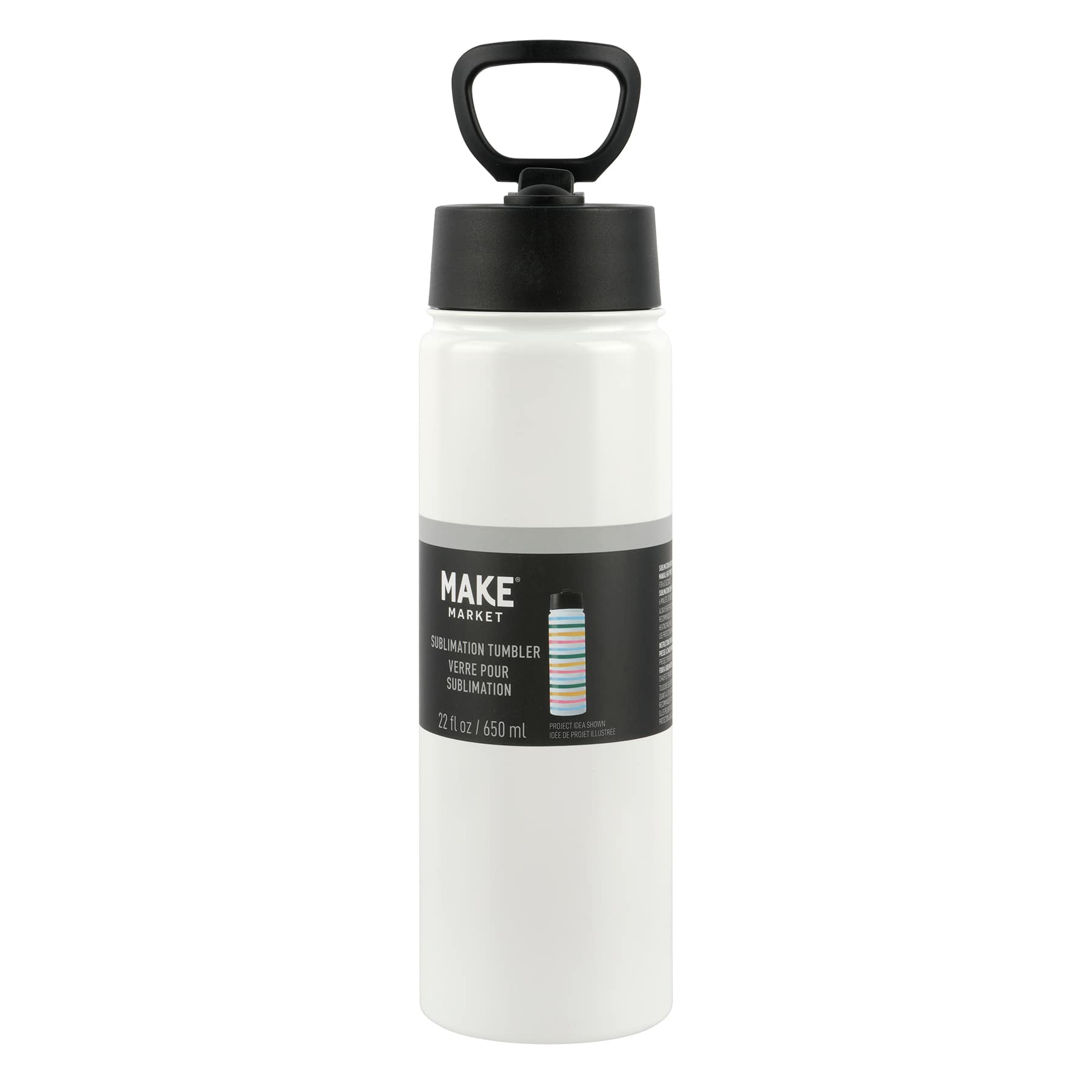 Make Market Stainless Steel Sublimation Water Bottle - White - 22 oz