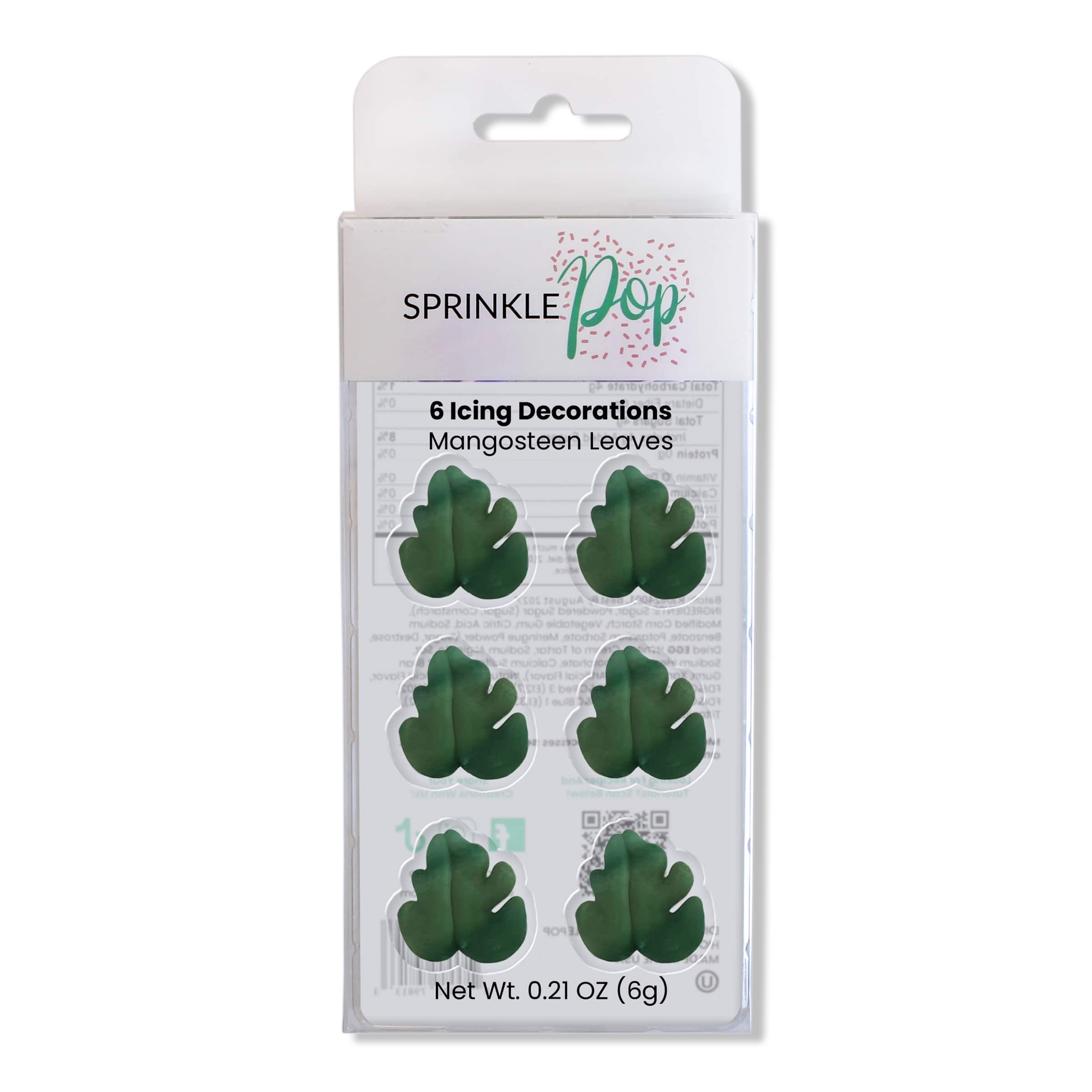 Sprinkle Pop Mangosteen Leaves Icing Decorations, 6ct.