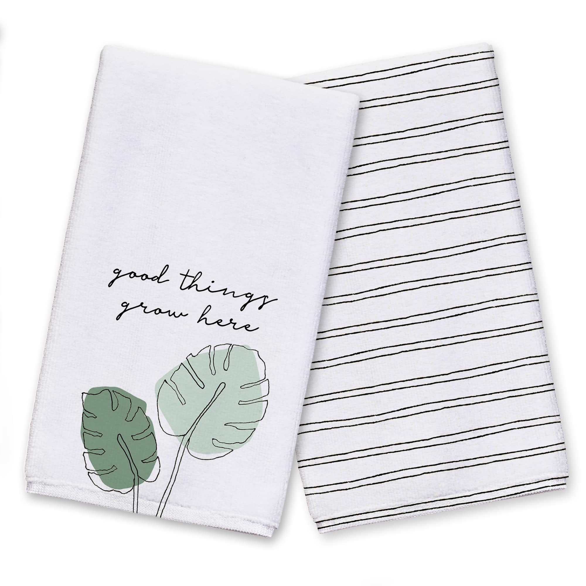 Sketch Monstera Lines Tea Towel Set
