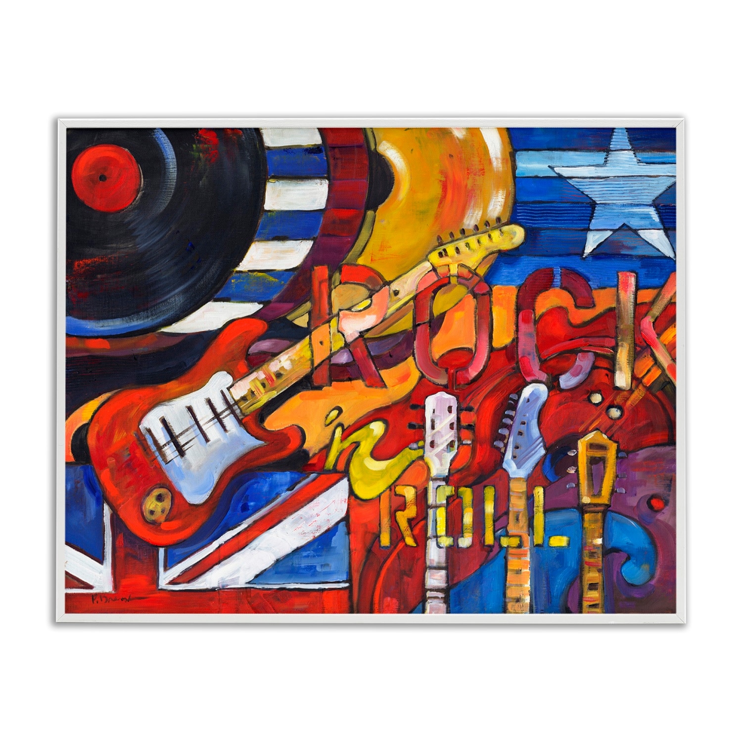 Stupell Industries Rock 'n Roll Music Tribute Framed Giclee Art