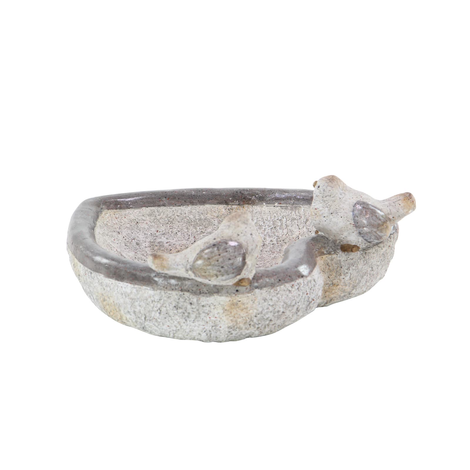 15" Gray Polystone Country Birds Garden Sculpture