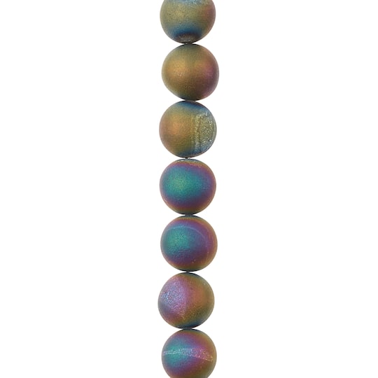 Multicolored Druzy Agate Stone Beads, 10mm by Bead Landing™