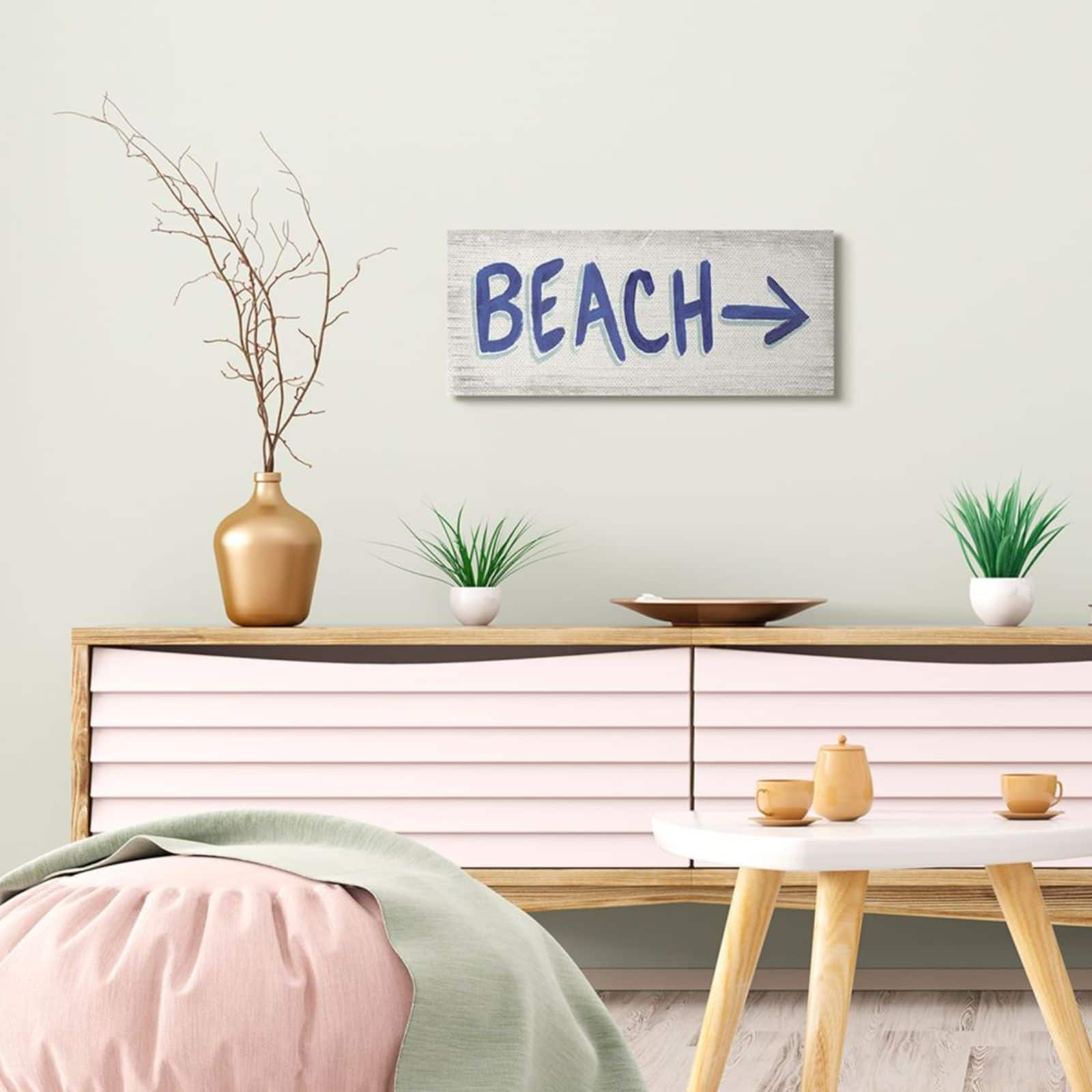 Stupell Industries Beach This Way Arrow Canvas Wall Art