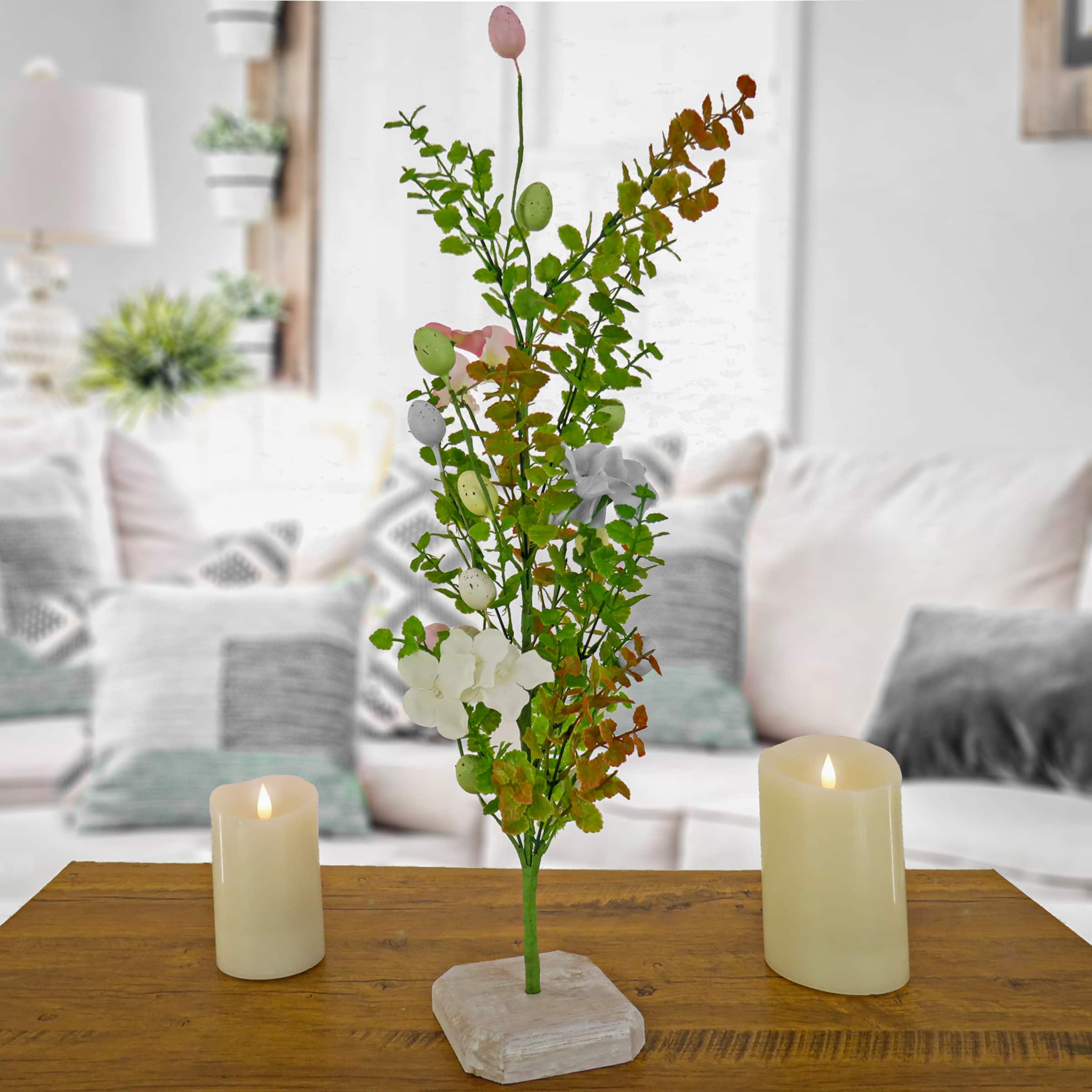 24" Egg Decorated Easter Tree Accent