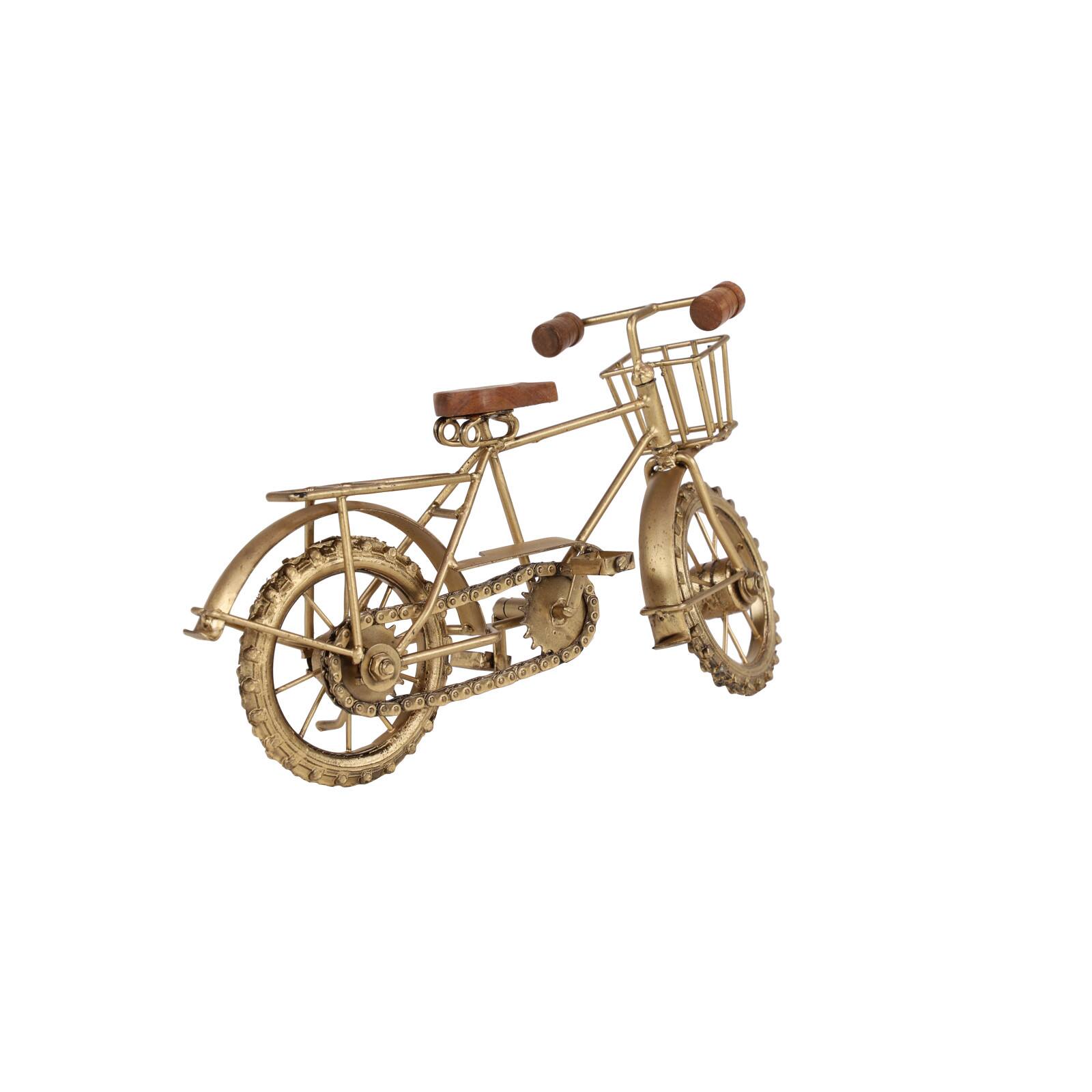 14&#x22; Gold Metal Vintage Bicycle Sculpture