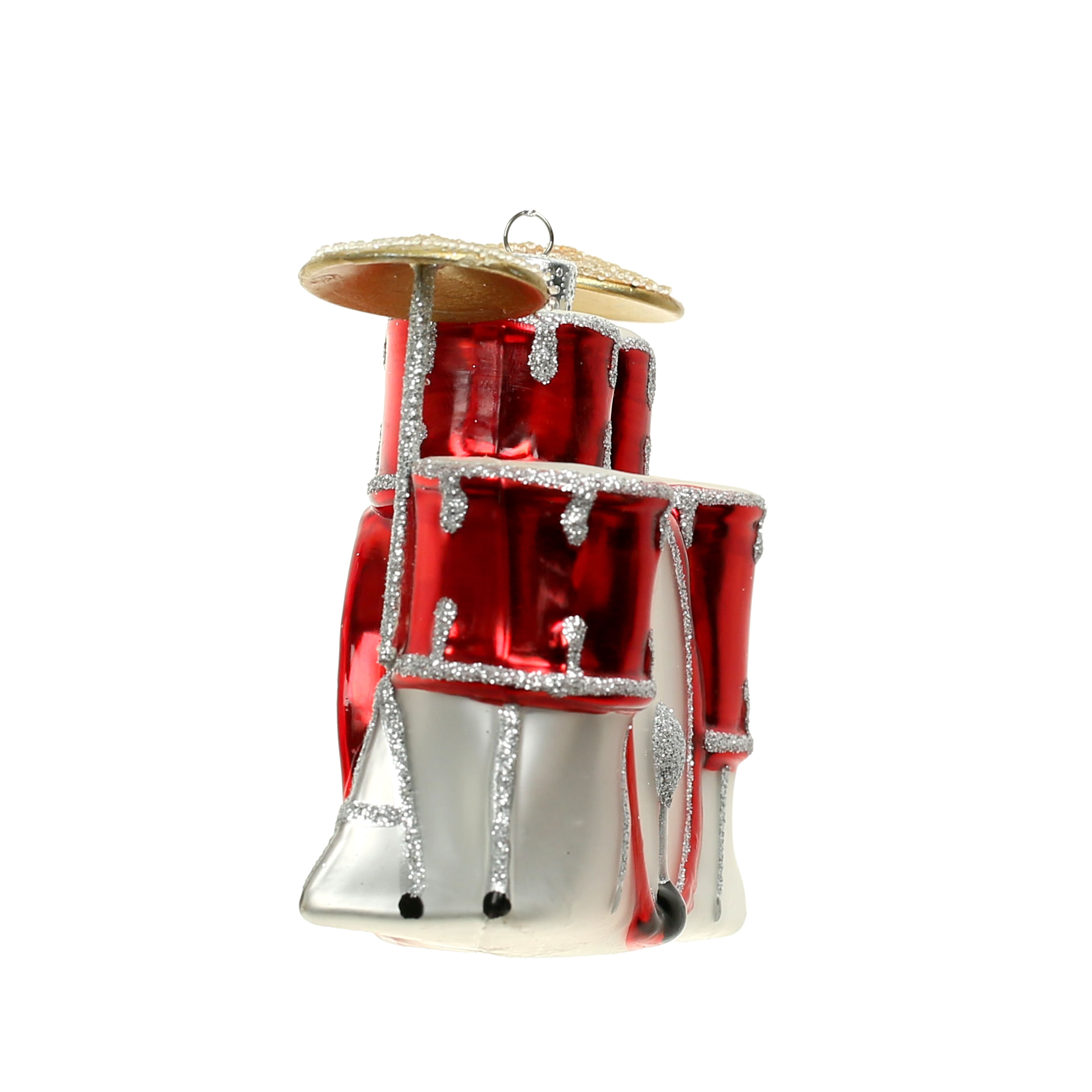 4.5&#x22; Red Glass Drum Set Ornament by Ashland&#xAE;