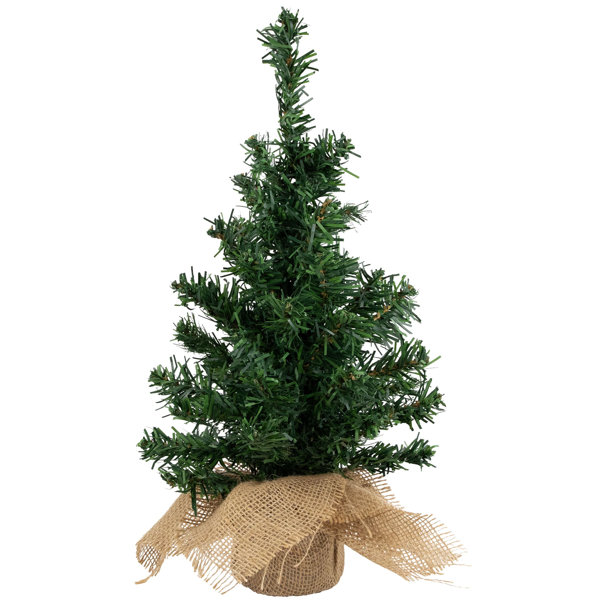 18&#x22; Unlit Two-Tone Mixed Pine Artificial Christmas Tree with Burlap Base